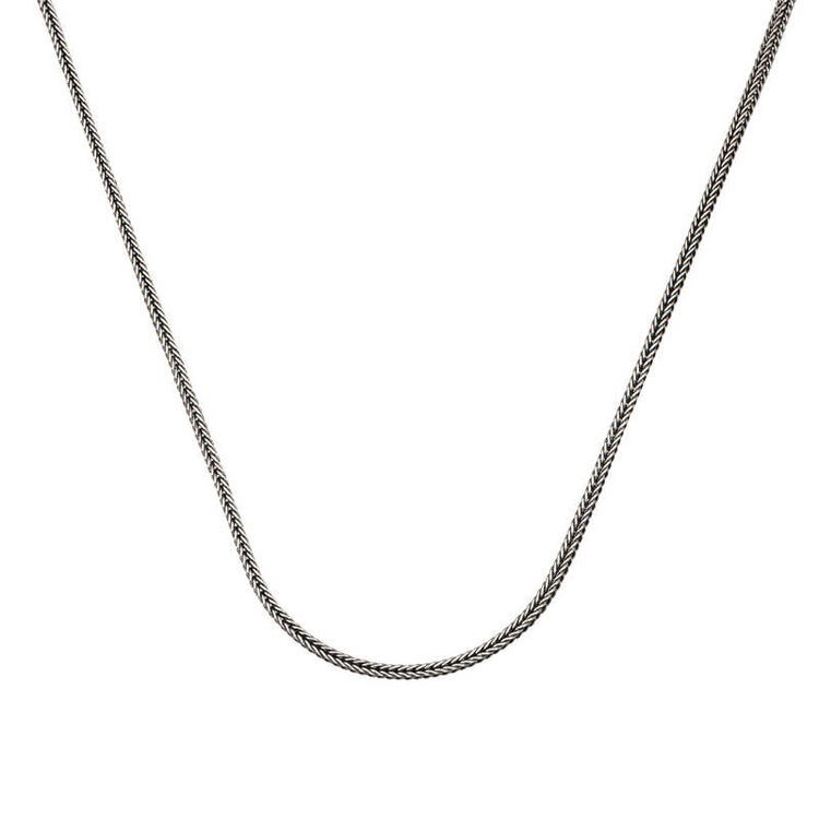 ​Gümüş 2 mm Tilki Kuyruğu 60 Cm Zincir - 925K Gümüş