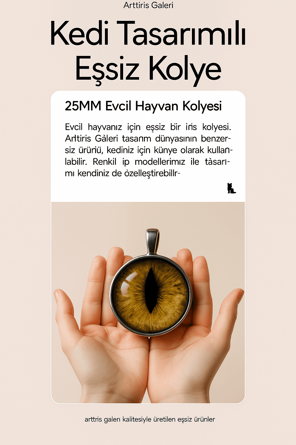 Evcil Hayvan İris Fotoğrafı Kolye