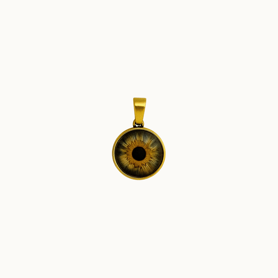 İris Gold Kaplama Çelik Kolye - Kişiye Özel 14MM
