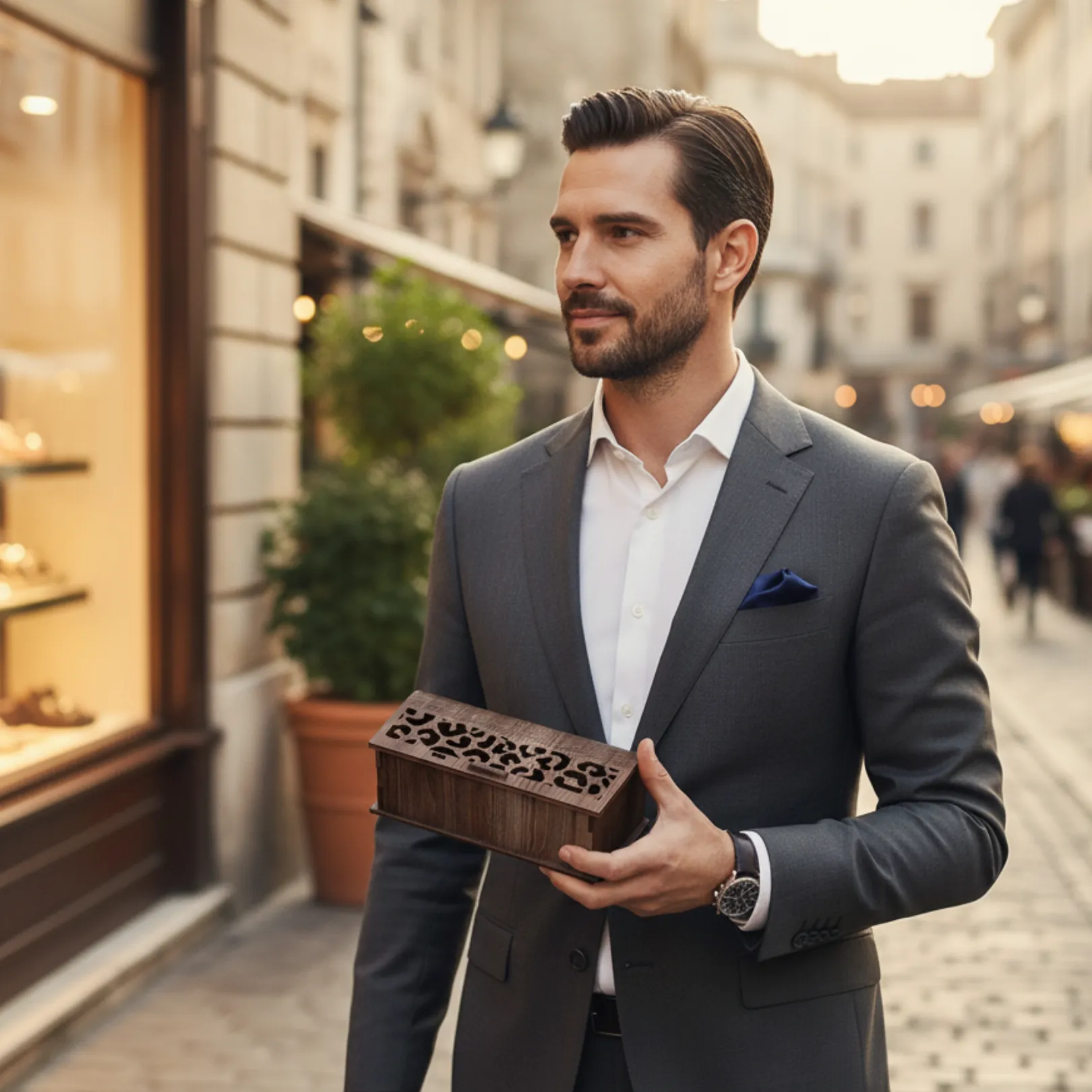 Lazer Kesim Dekoratif Gözlük ve Kalem Kutusu - Boyanabilir