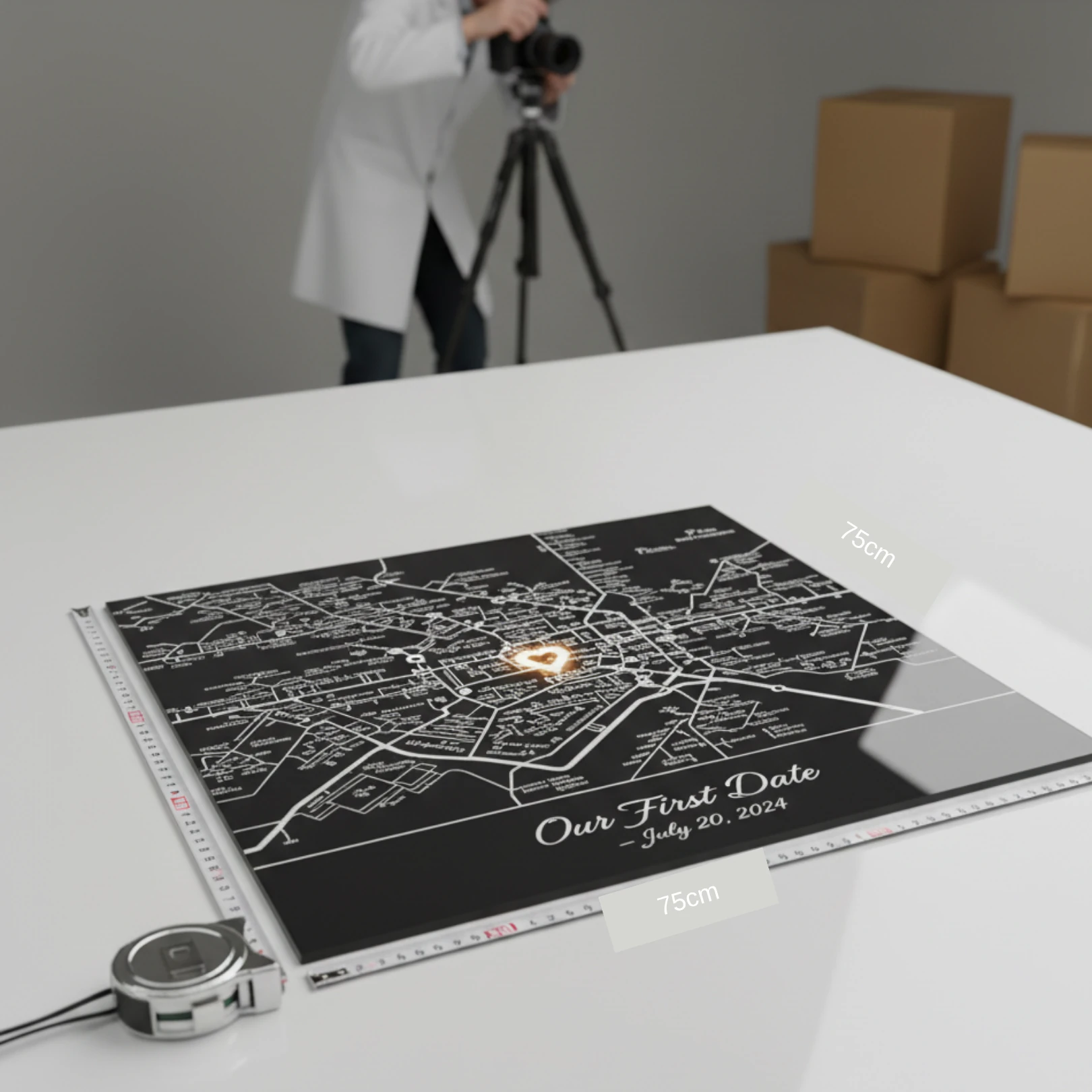 Kişiye Özel Tasarımlı Kare Cam Tablo - 75cm 75cm