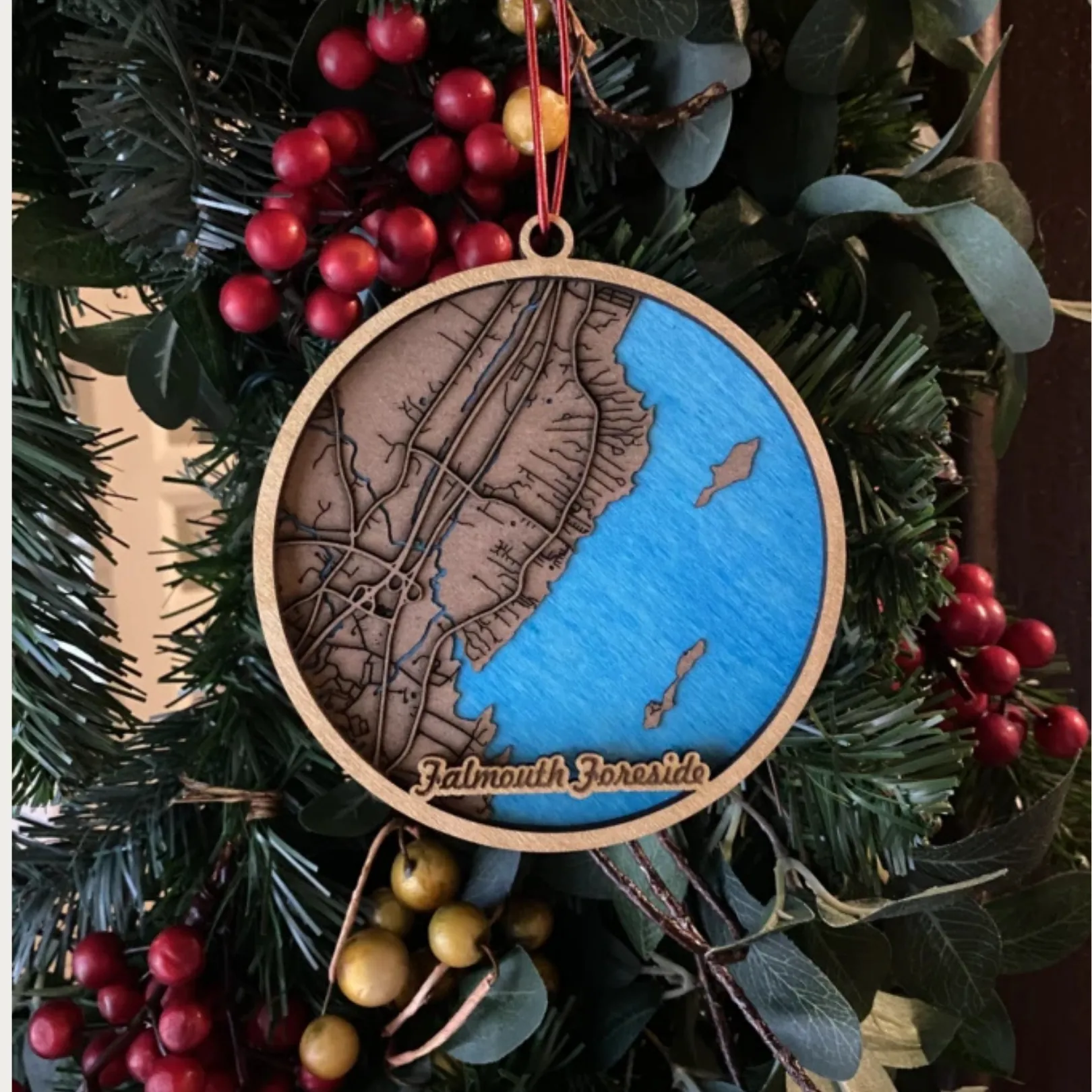 Yılbaşı Noel Süsü - Kişiselleştirilmiş Şehir Haritalı Süs