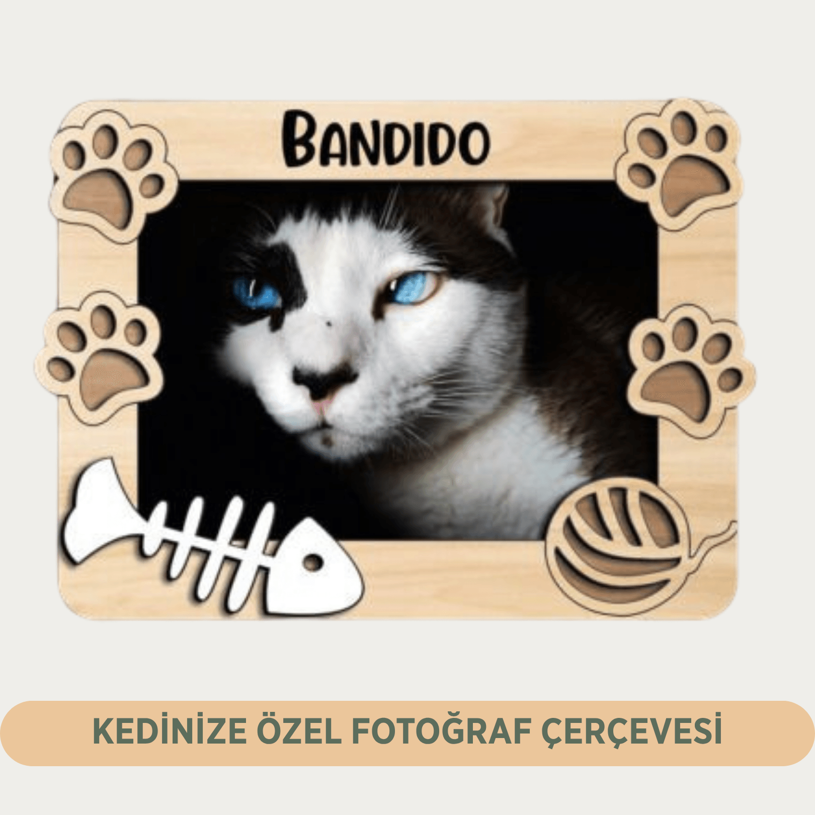 Kedinize Özel İsimli Fotoğraf Çerçevesi