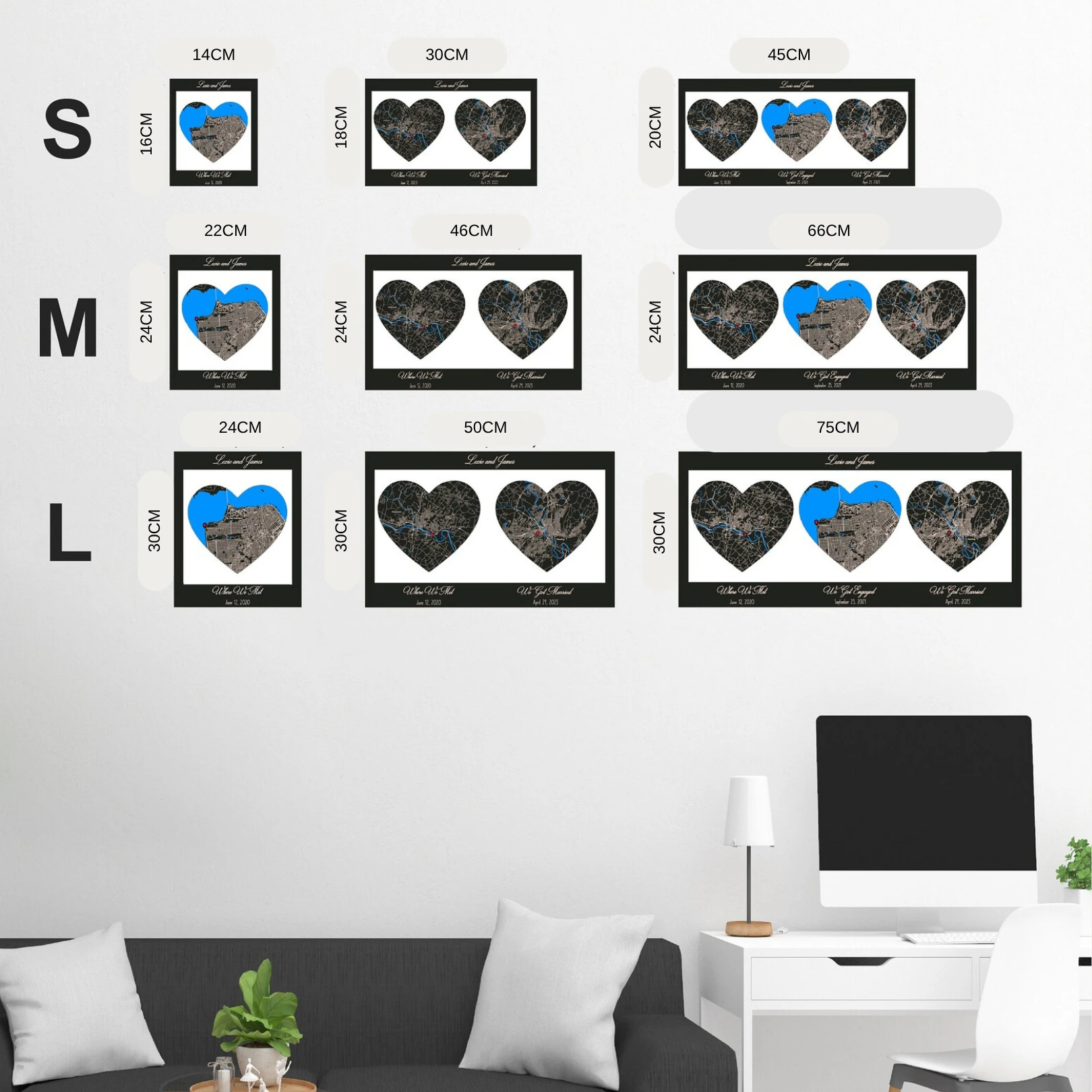 Kişiselleştirilebilir Özel Şehir - Buluşma - Konum Haritalı Dekoratif Tablo - Masaüstü Olarakta Kullanılabilir