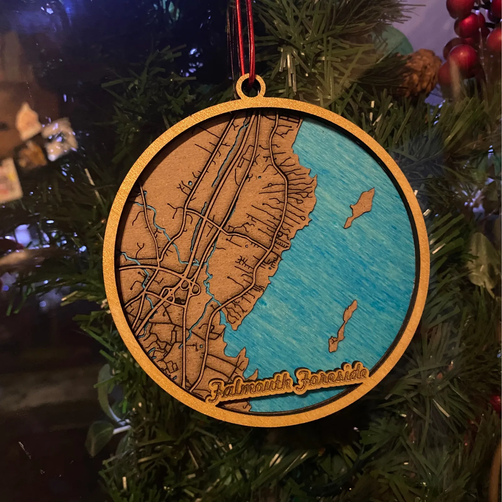 Yılbaşı Noel Süsü - Kişiselleştirilmiş Şehir Haritalı Süs