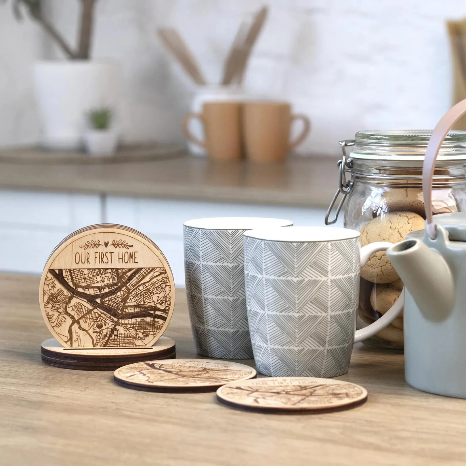 Kişiye Özel Haritalı 6'lı Bardak Altlığı