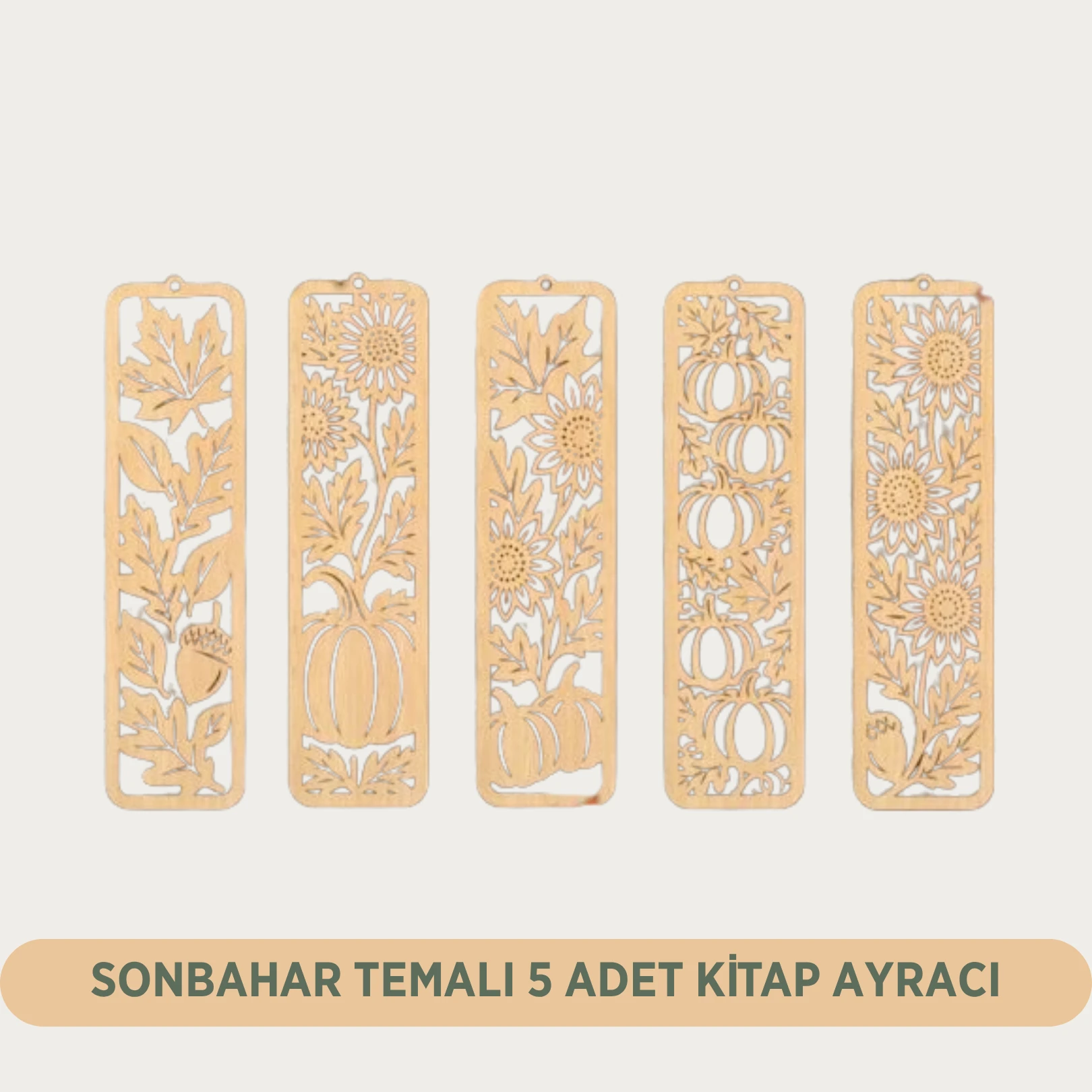 Sonbahar Temalı 5 Adet Kitap Ayracı