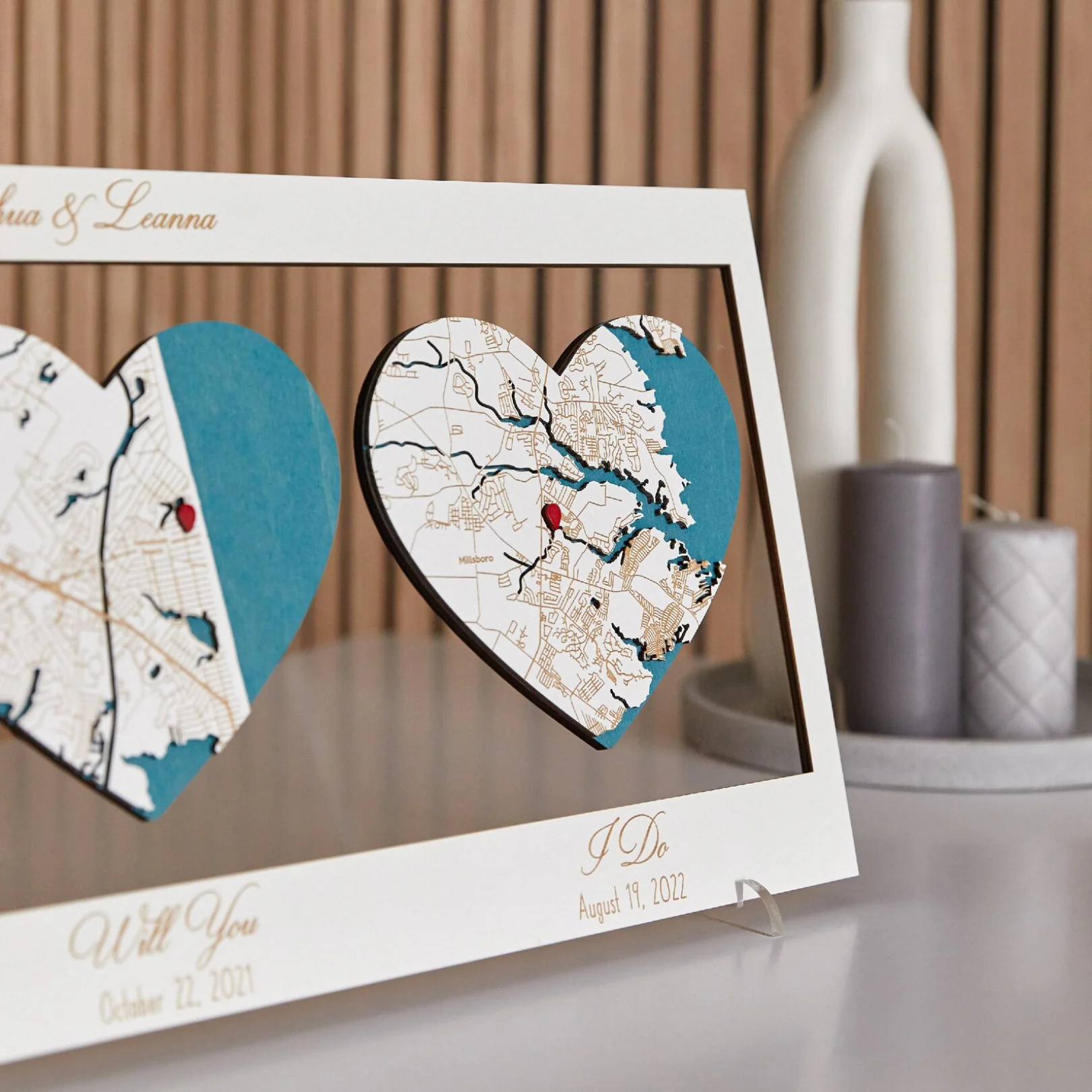 Kişiselleştirilebilir Özel Şehir - Buluşma - Konum Haritalı Dekoratif Tablo - Masaüstü Olarakta Kullanılabilir