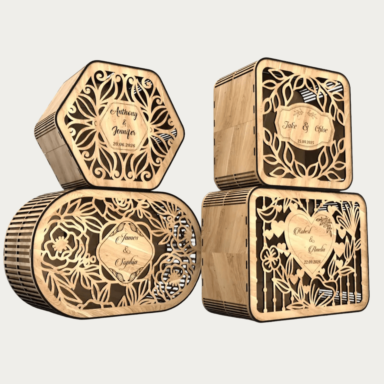 Düğün Zarf Kutusu - Dekoratif Para Sandığı - Kişiye Özel Hediyelik Kutu