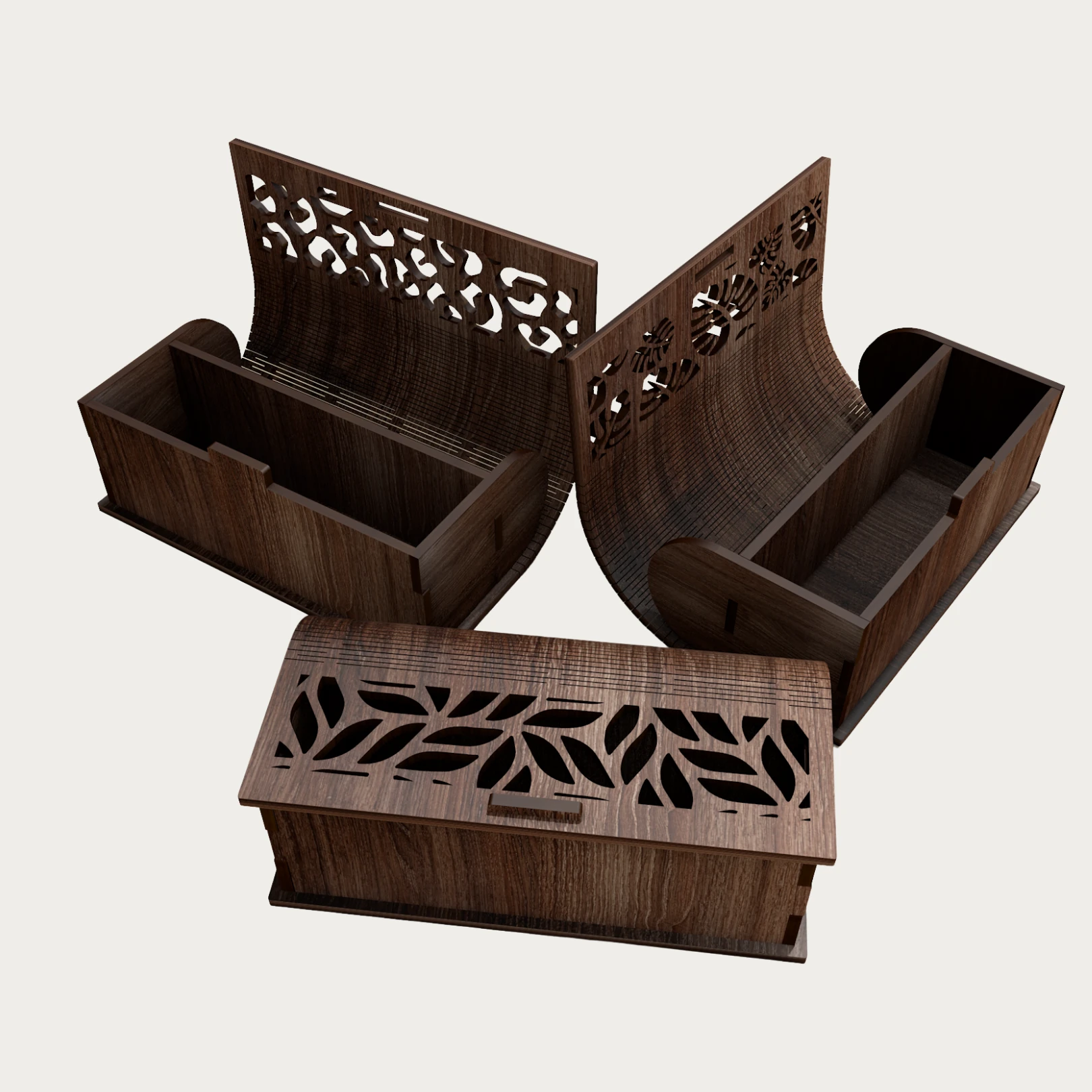 Lazer Kesim Dekoratif Gözlük ve Kalem Kutusu - Boyanabilir