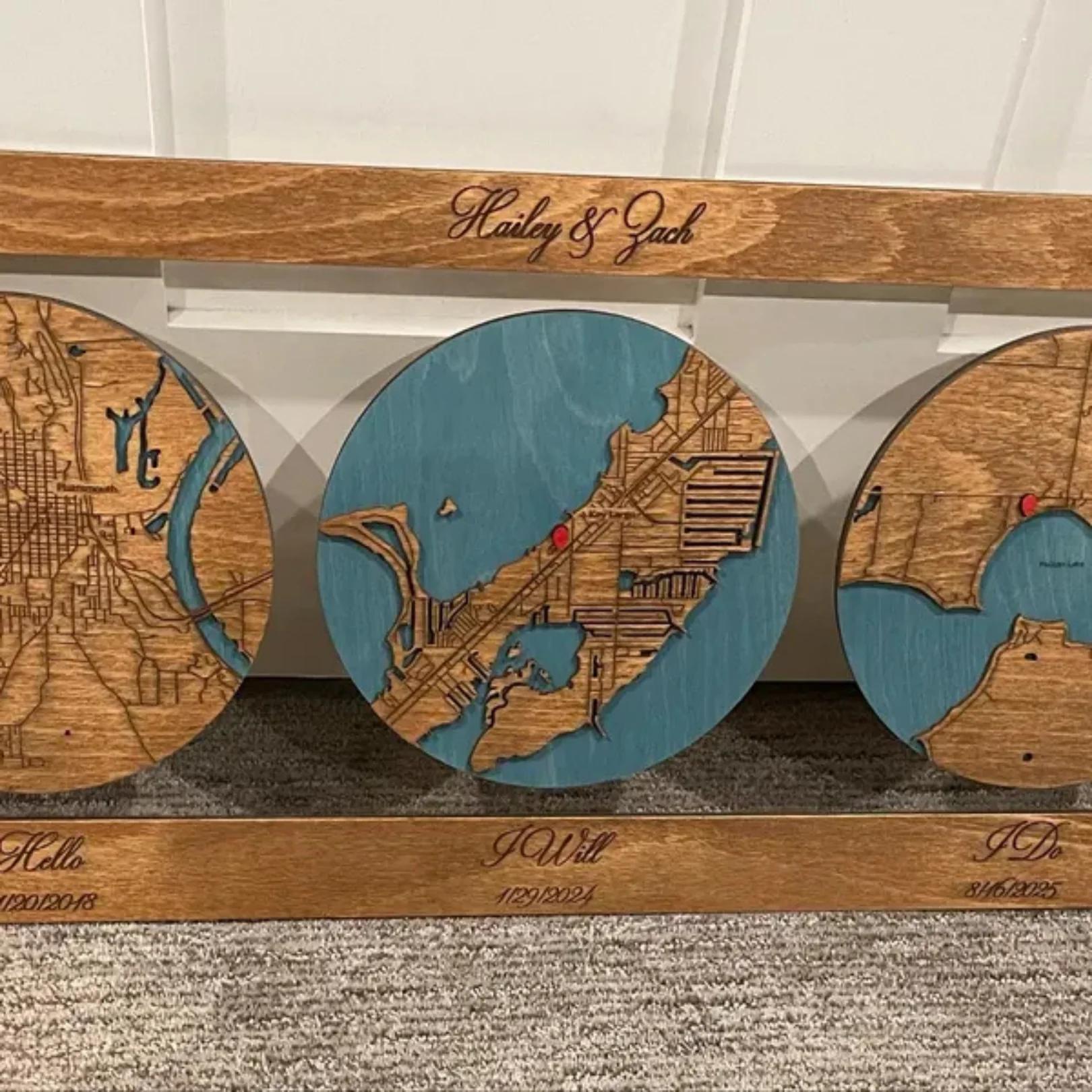 Kişiselleştirilebilir Yuvarlak Konum Tablosu - Şehir - Buluşma - İlk Görüş Kişiye Özel Hediye