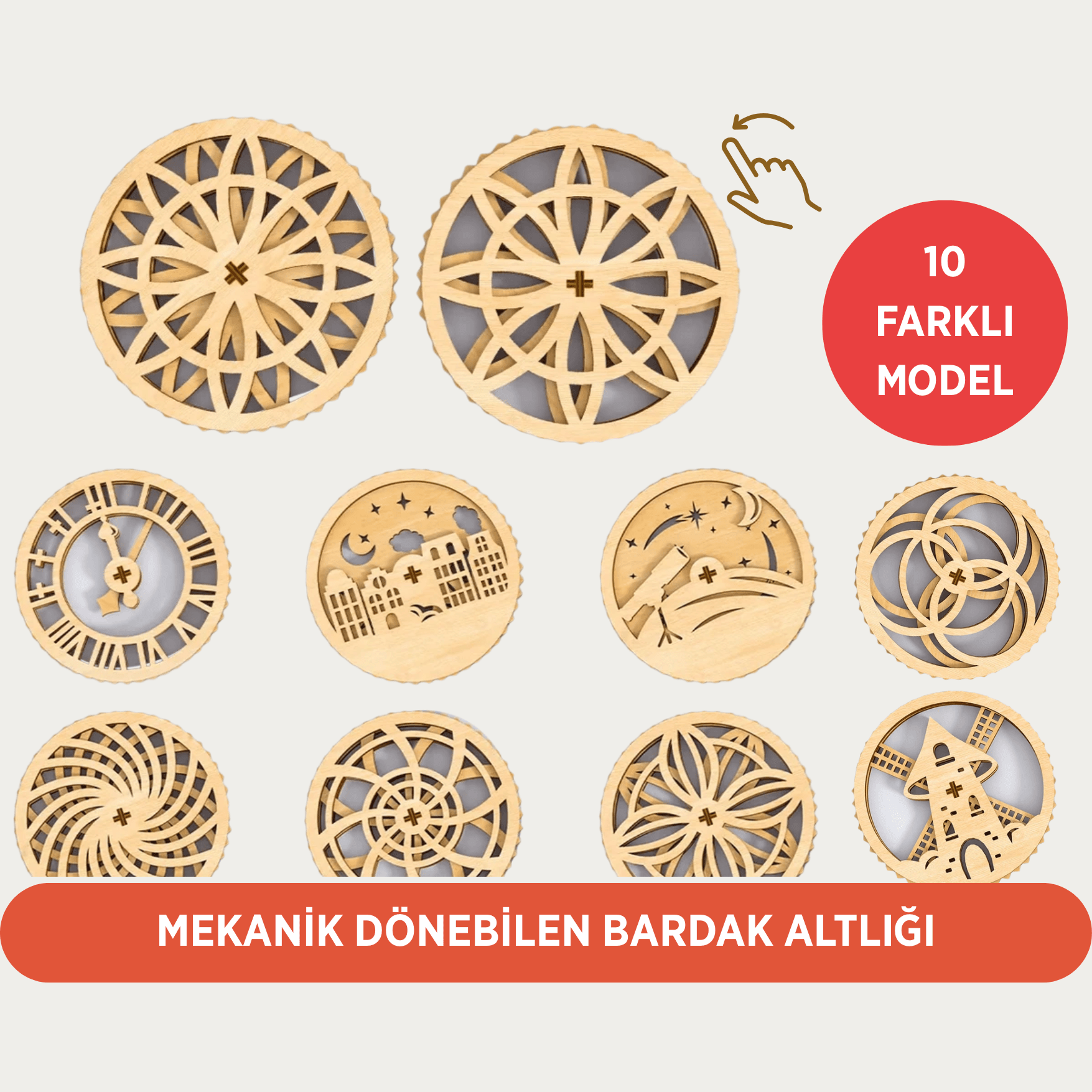 3D Mekanik Stres Atıcı Bardak Altlığı - Sıcak ve Soğuk İçecekler İçin Uygun Bardak Altlığı