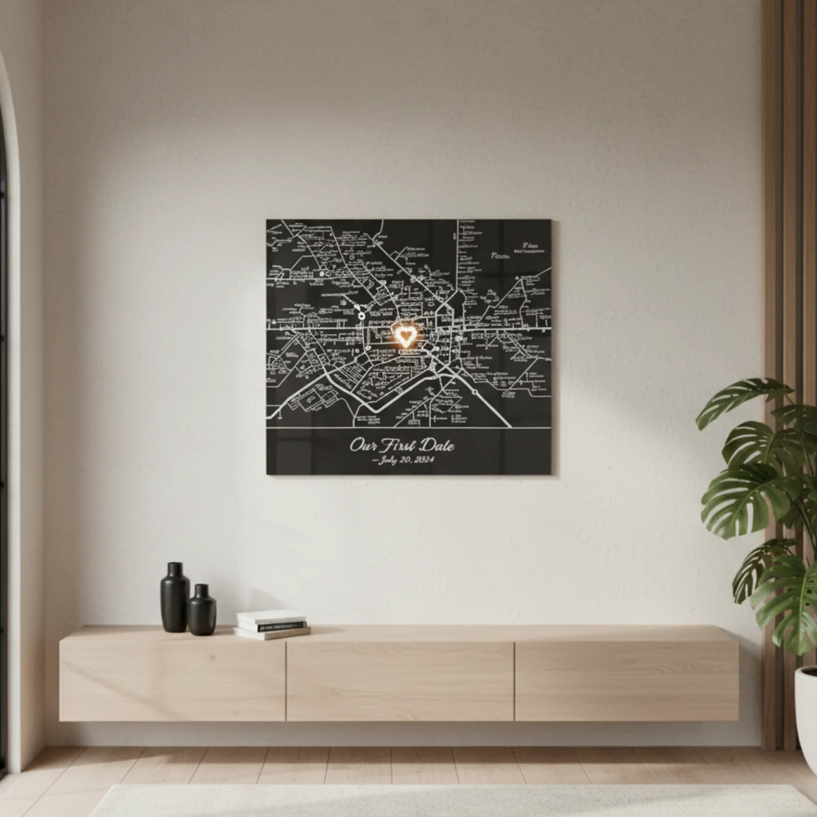 Kişiye Özel Tasarımlı Kare Cam Tablo - 75cm 75cm