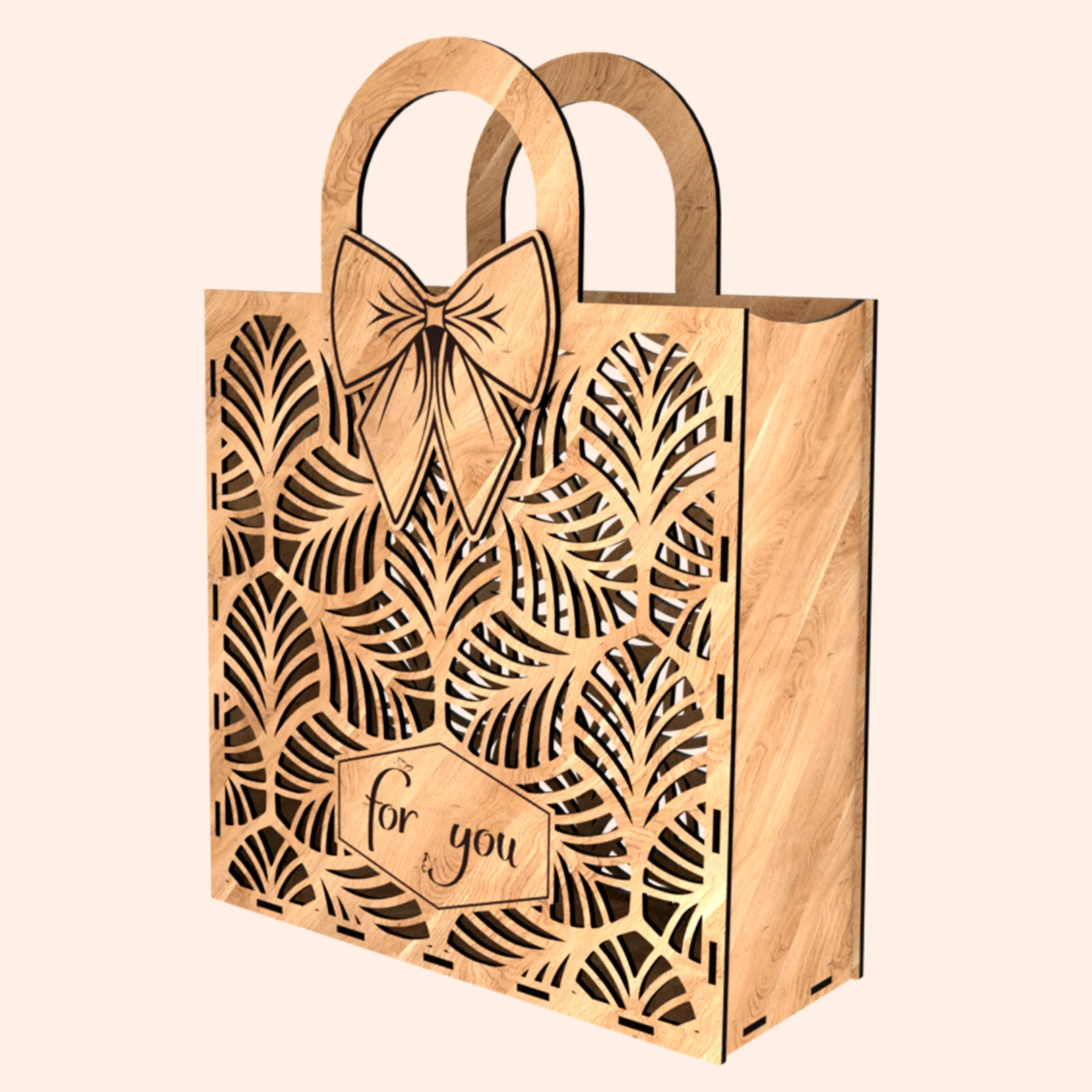 Lazer Kesim ve El Yapımı Kişiselleştirilebilir Hediye Çantası