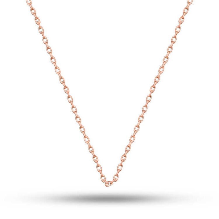Gümüş Rose 0.30 Mikron 45 cm Forse Kadın Zincir - 925K Gümüş