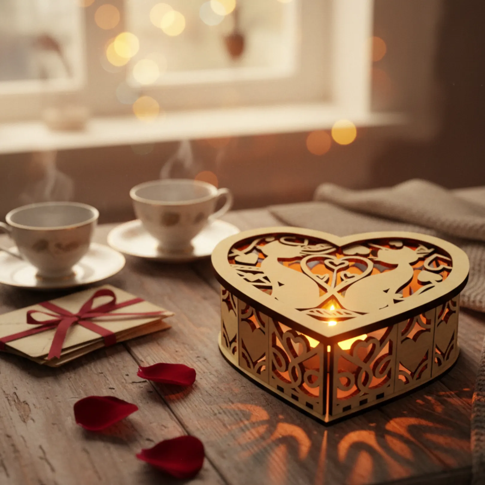 Sevgililer Günü İçin Dekoratif Mumluk 