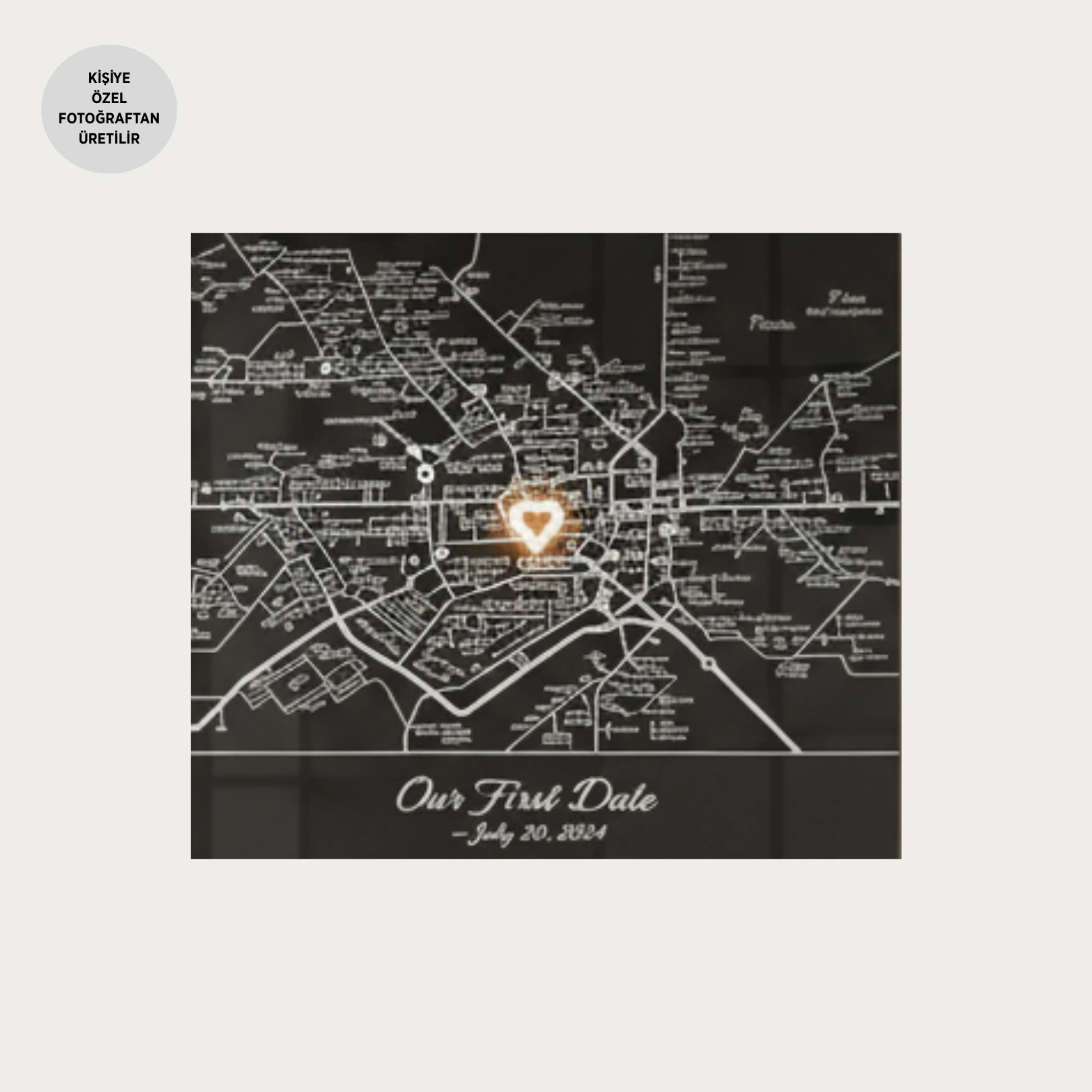 Kişiye Özel Tasarımlı Kare Cam Tablo - 75cm 75cm