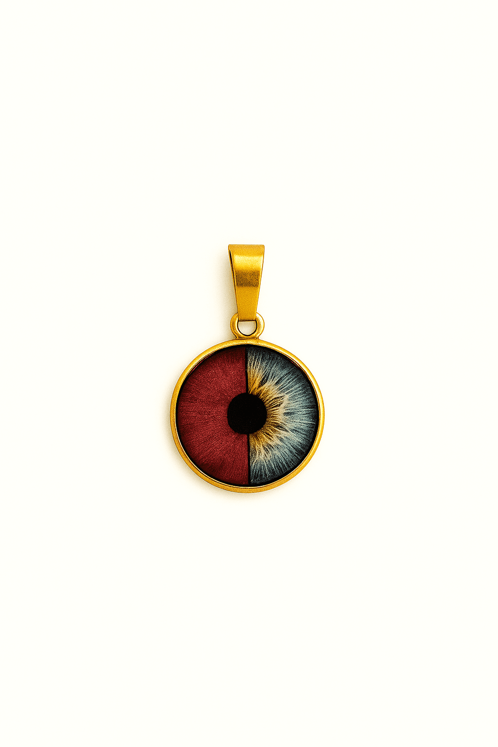 Çiftlere Özel Yarı - Yarıya Tasarım 14MM GOLD Kişiye Özel İris Kolye - Yarı-Yarıya Tasarım