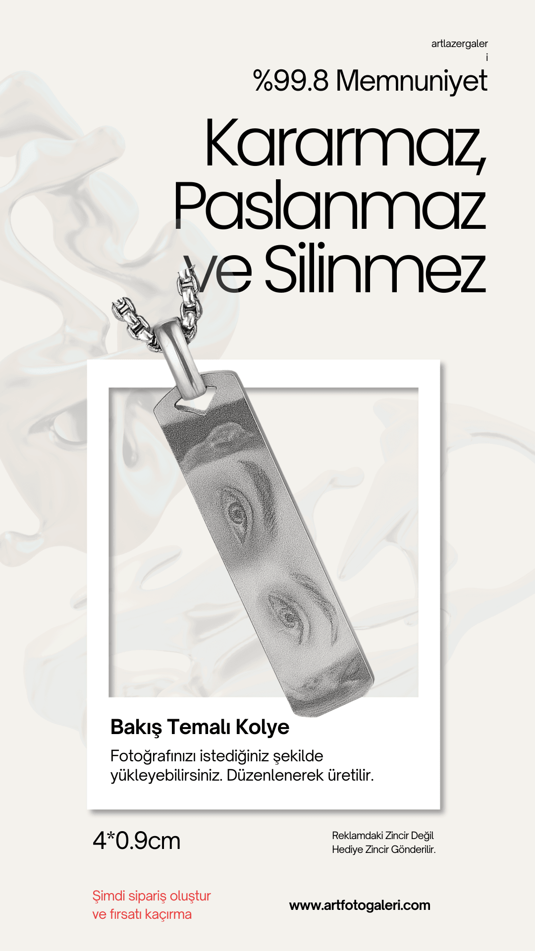 Göz / Bakış Fotoğraflı Kolye - Kişiye Özel Ürün