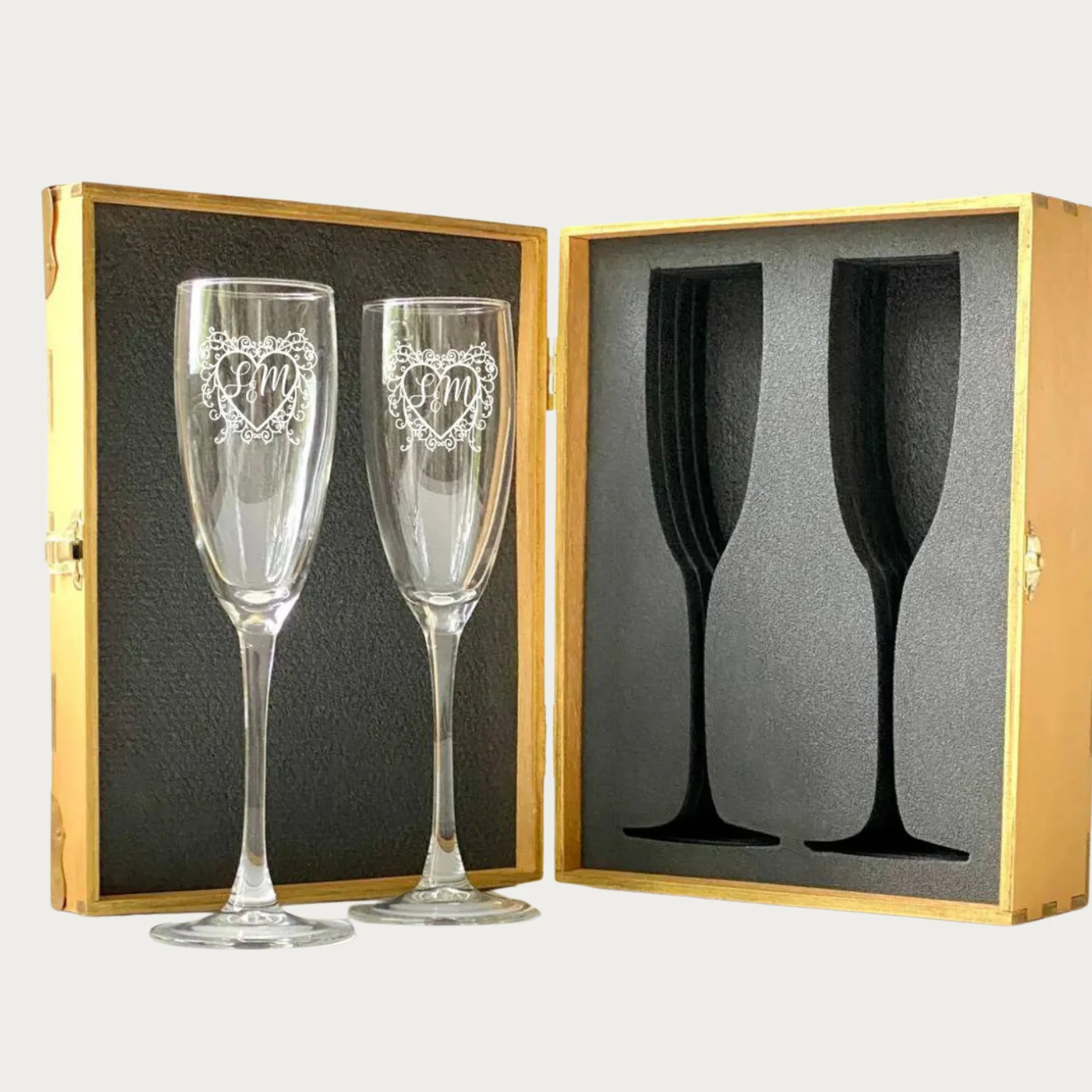 Kişiye Özel Şampanya Kadehi - Düğün Kadehleri - Kutu Opsiyonlu Paşabahçe Nude Terroir Şampanya Kadehi