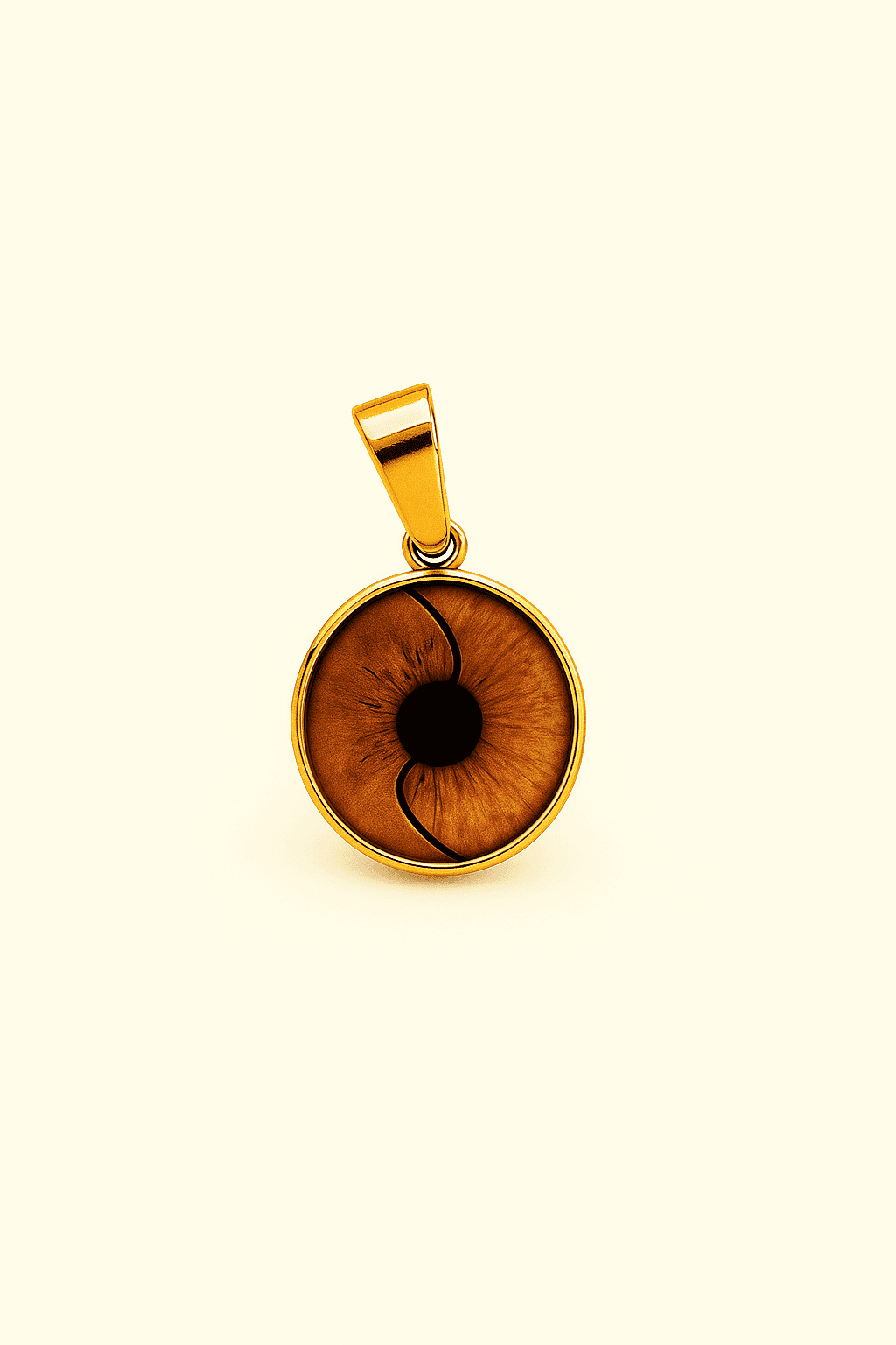 Çiftlere Özel Yarı - Yarıya Tasarım 14MM GOLD Kişiye Özel İris Kolye - Yin-Yang Tasarım