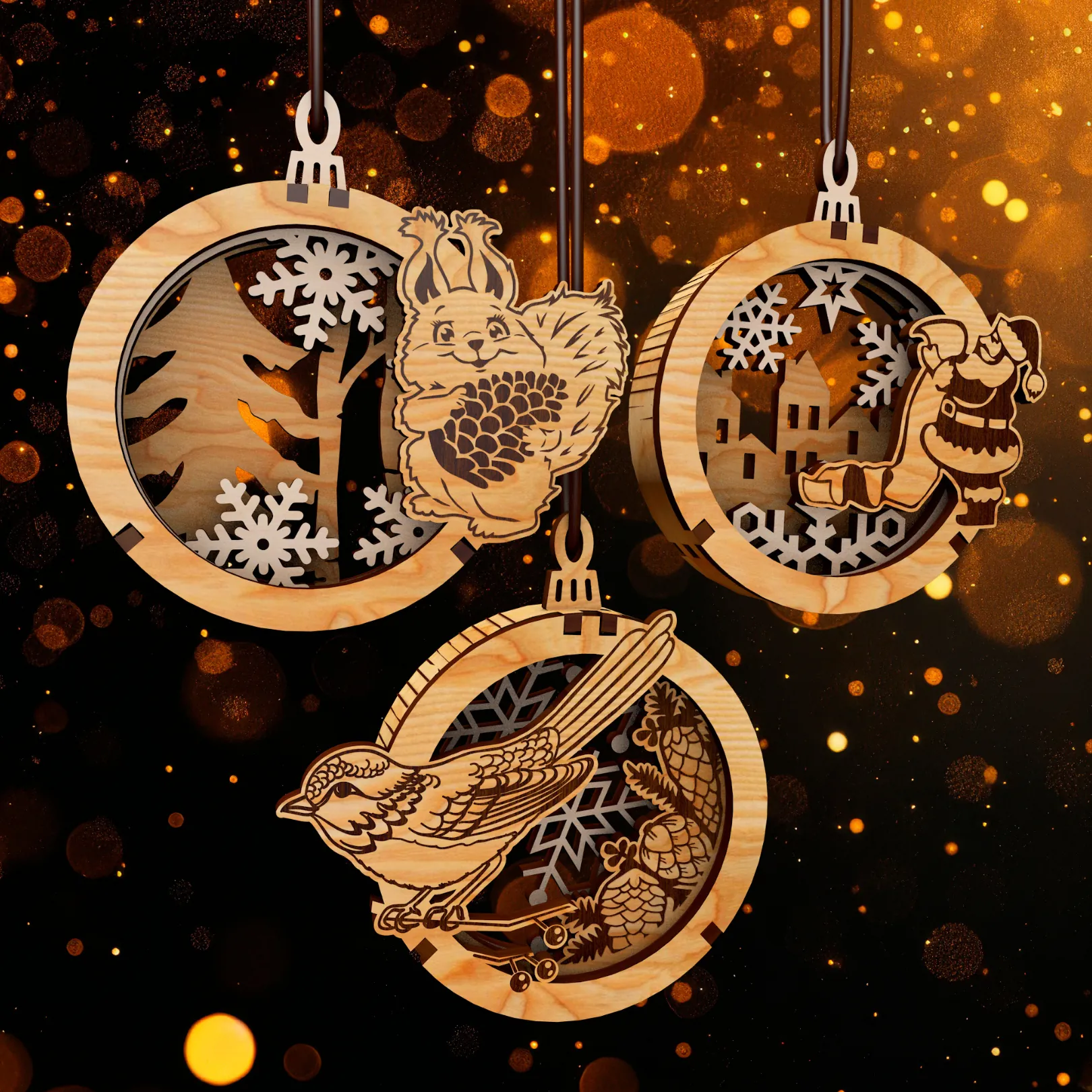 3 Boyutlu 9 Farklı Temada Yılbaşı Ağacı Süsü