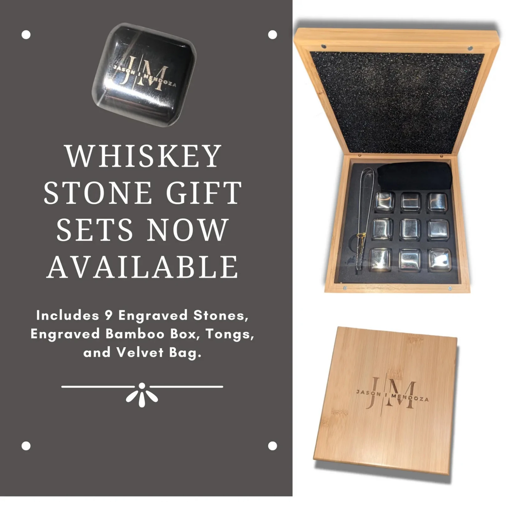 Kişiye Özel Viski Bardağı - Tek Bardak ve İki Bardak Seçenekli - Kutu ve Viski Taşı Opsiyonlu