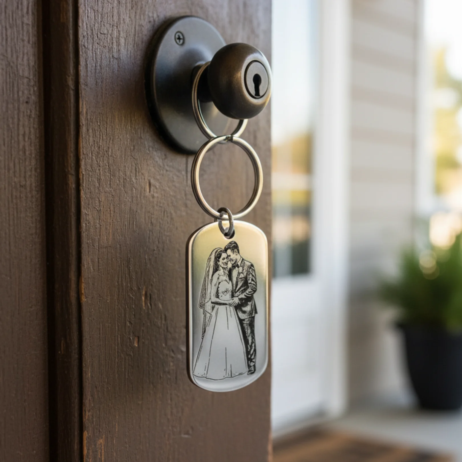 Kendi Fotoğrafınızdan Çizgisel Karikatürize Anahtarlık