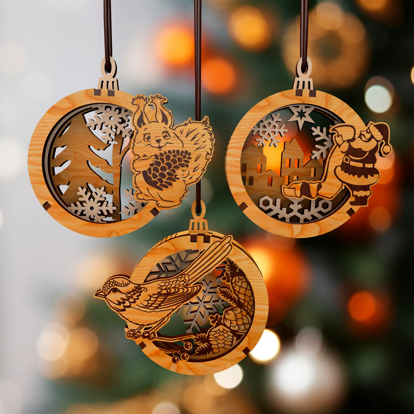 3 Boyutlu 9 Farklı Temada Yılbaşı Ağacı Süsü