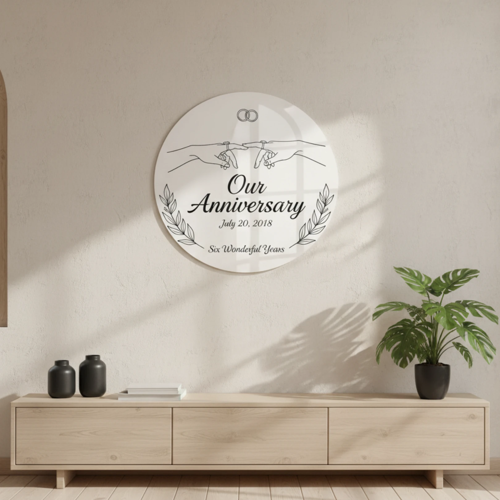 Kişiye Özel Yuvarlak Cam Tablo - 50cm Çapında 