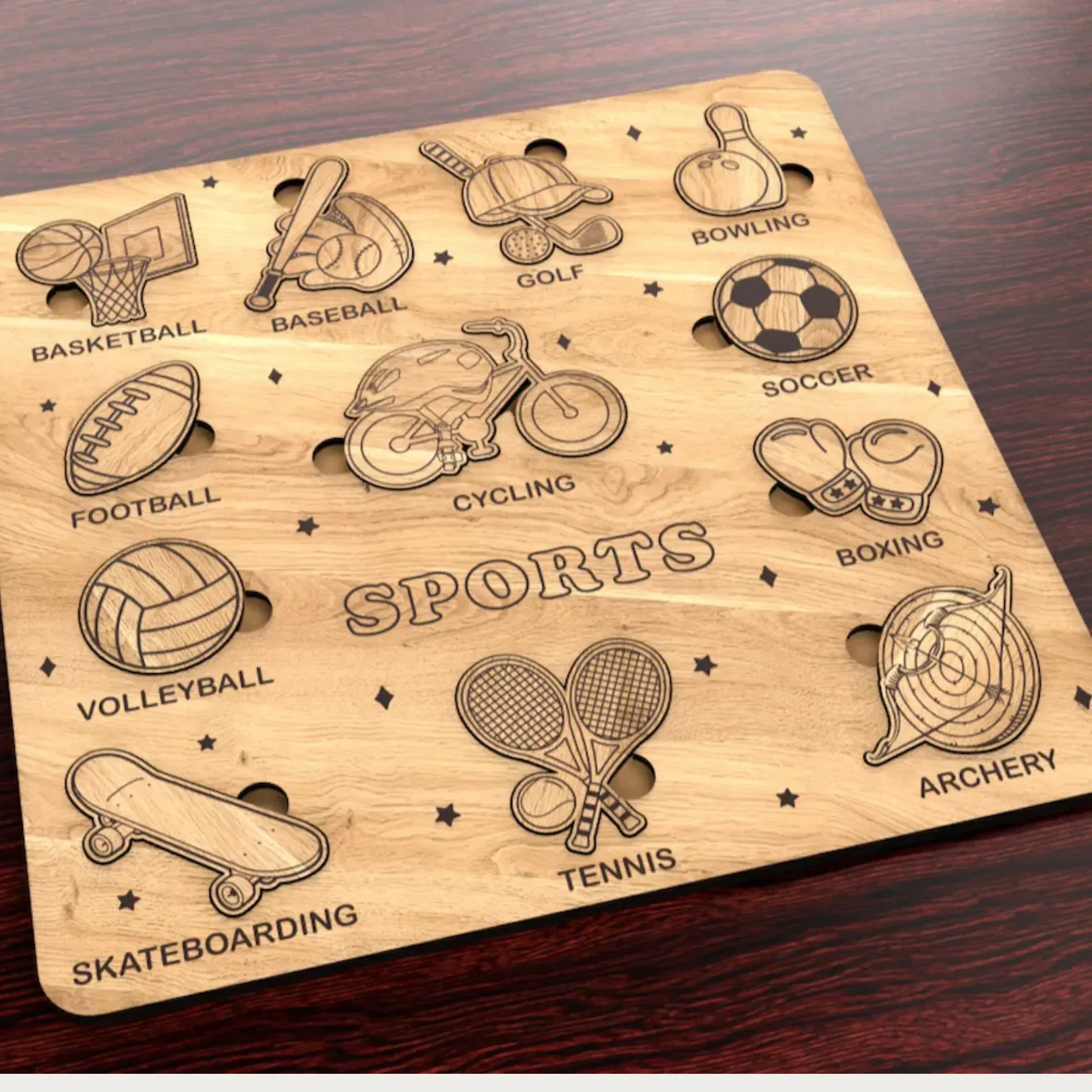 İngilizce Öğrenimine Yardımcı - Çocuklar İçin 7 Farklı Temada Puzzle 