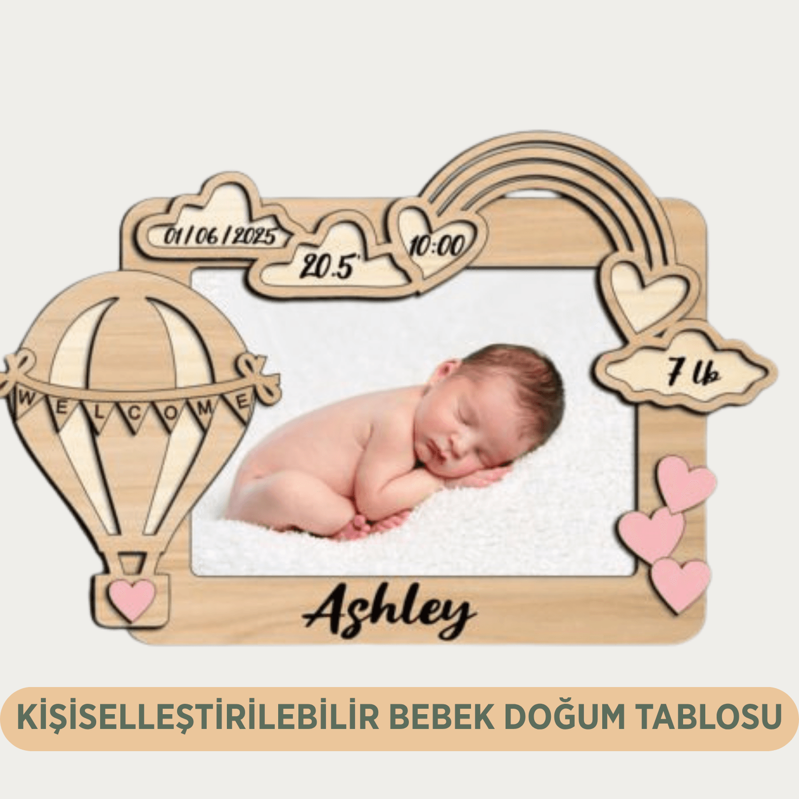 Kişiselleştirilebilir Bebek Doğum Tablosu