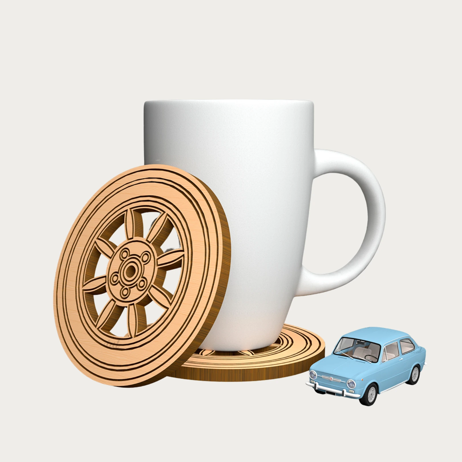 Galeriler - Oto Yıkamacılar ve Ofisler İçin Araba Tekeri Bardak Altlığı 10'lu