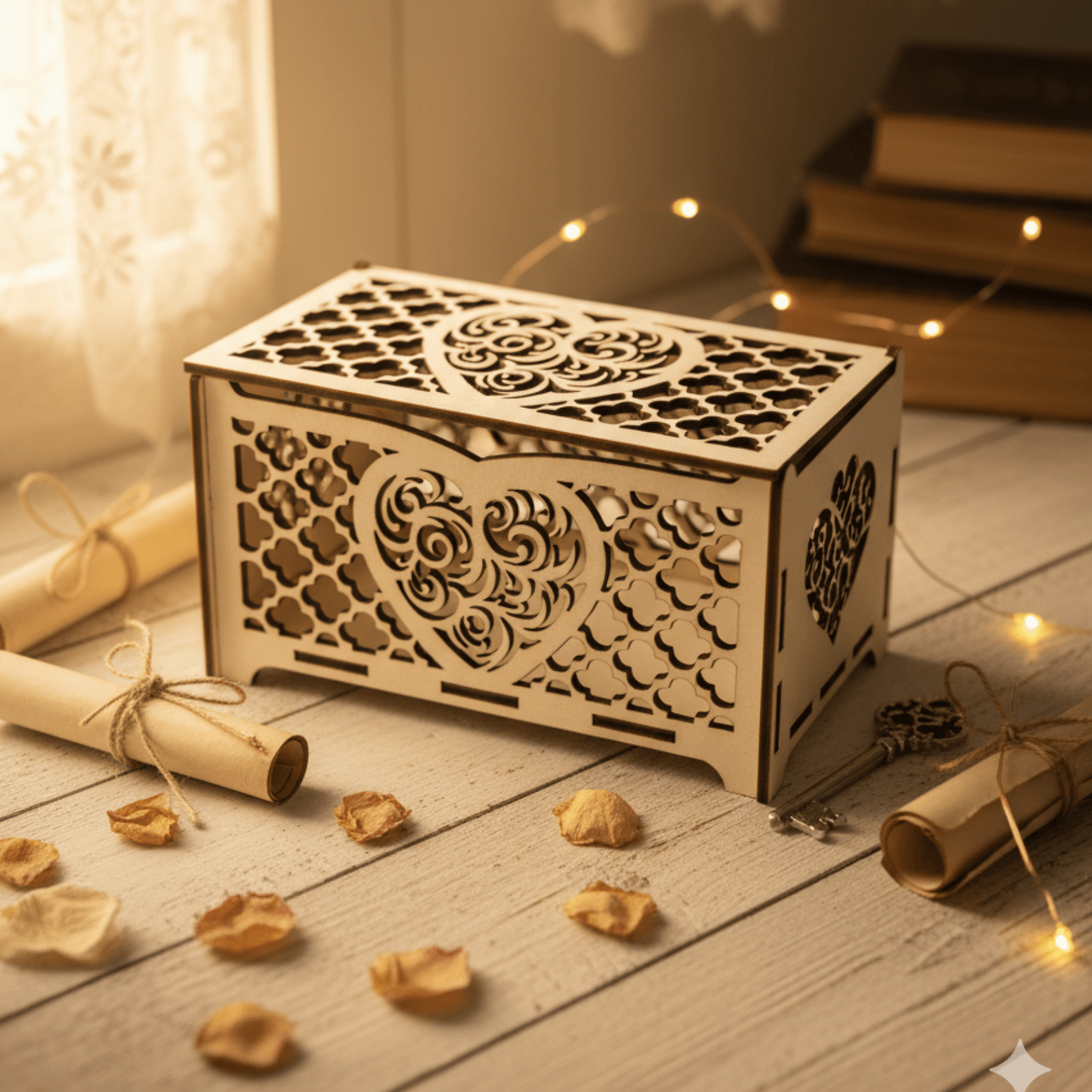 Dekoratif Lazer Kesim Hediye Kutusu