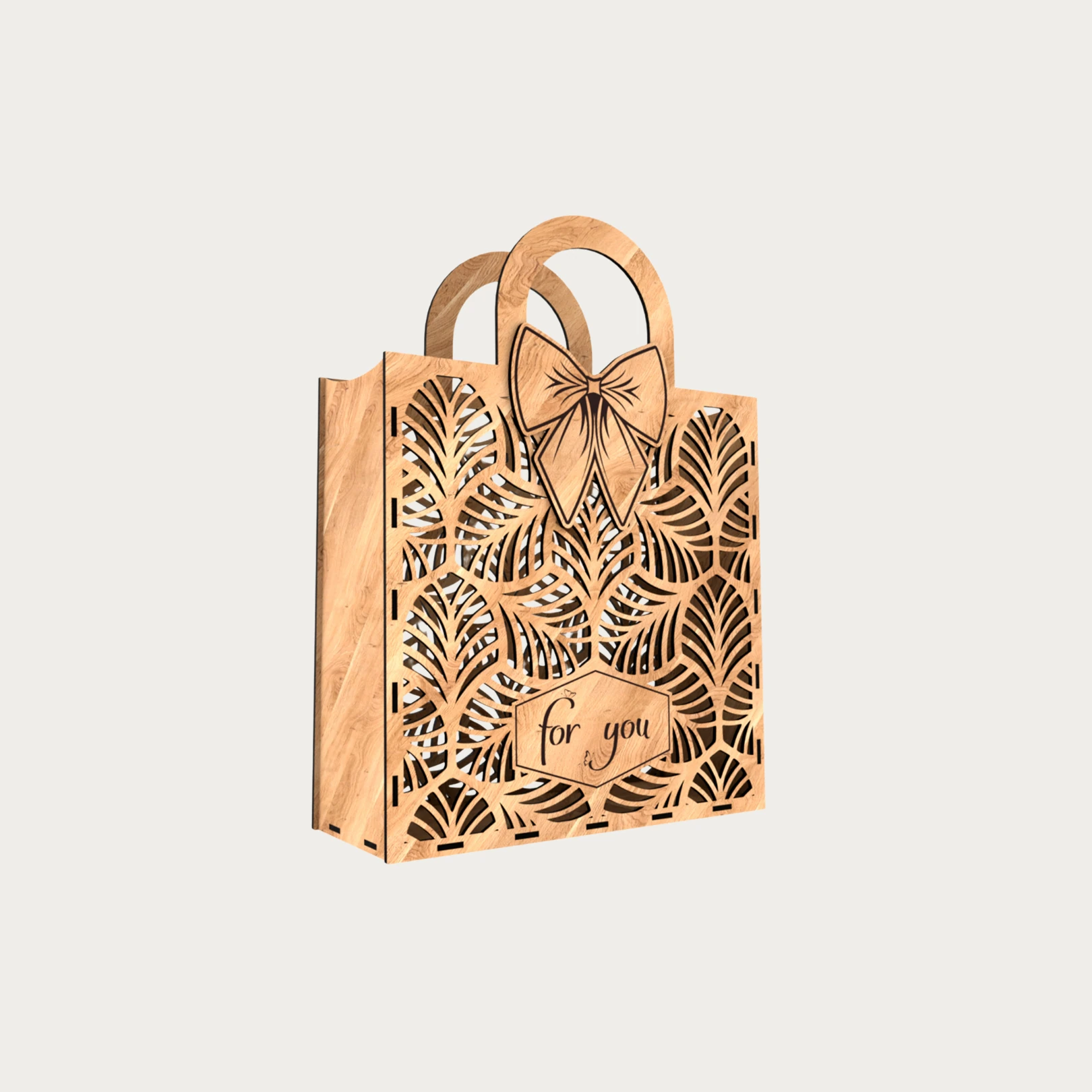 Lazer Kesim ve El Yapımı Kişiselleştirilebilir Hediye Çantası