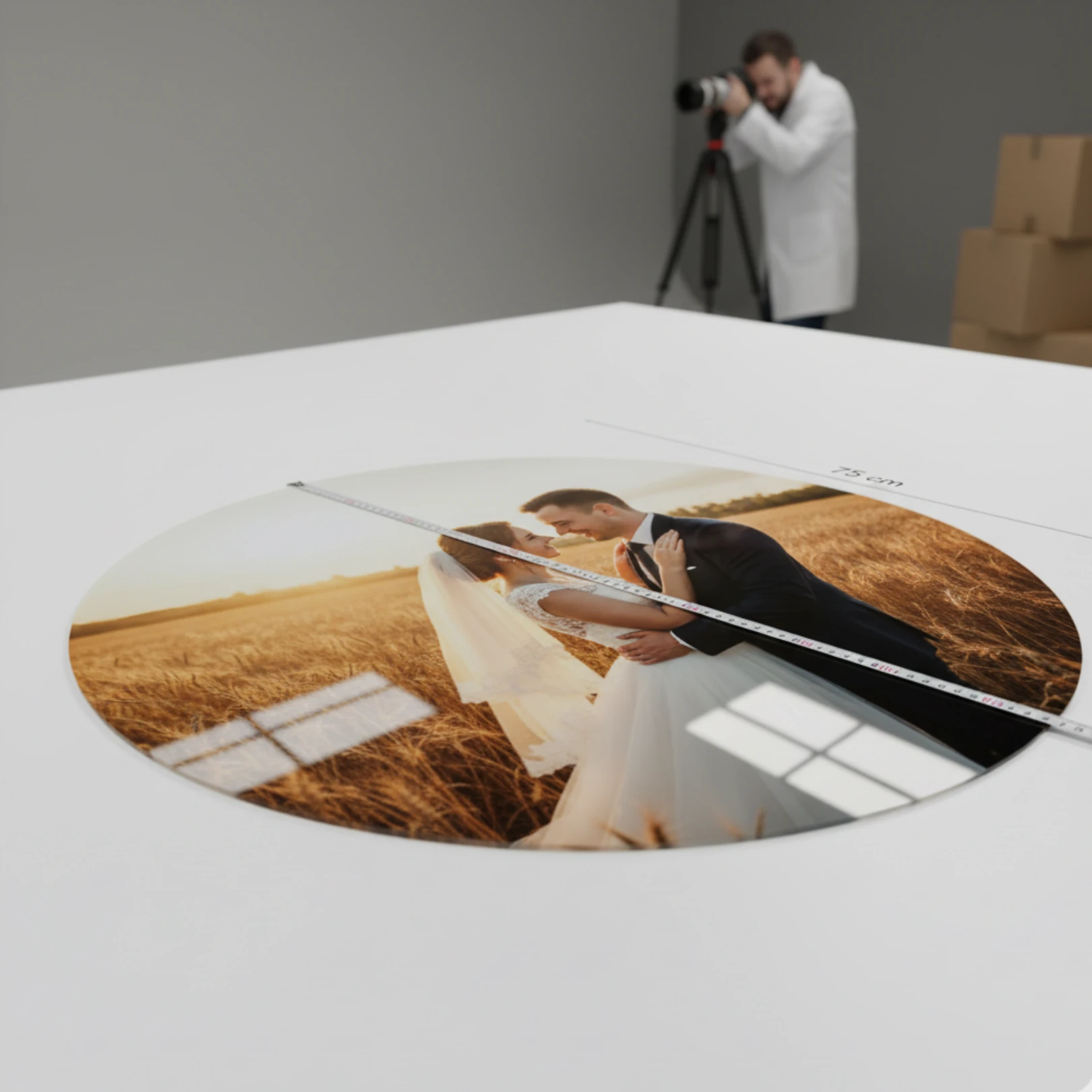 Yuvarlak Cam Tablo - Kişiye Özel 75cm Çapında