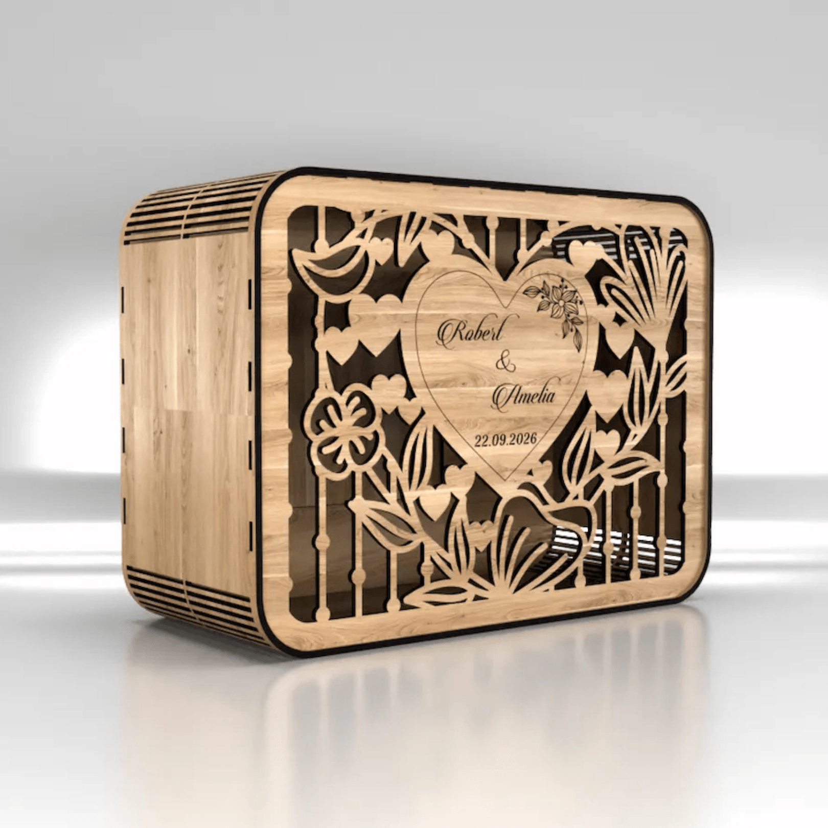 Düğün Zarf Kutusu - Dekoratif Para Sandığı - Kişiye Özel Hediyelik Kutu