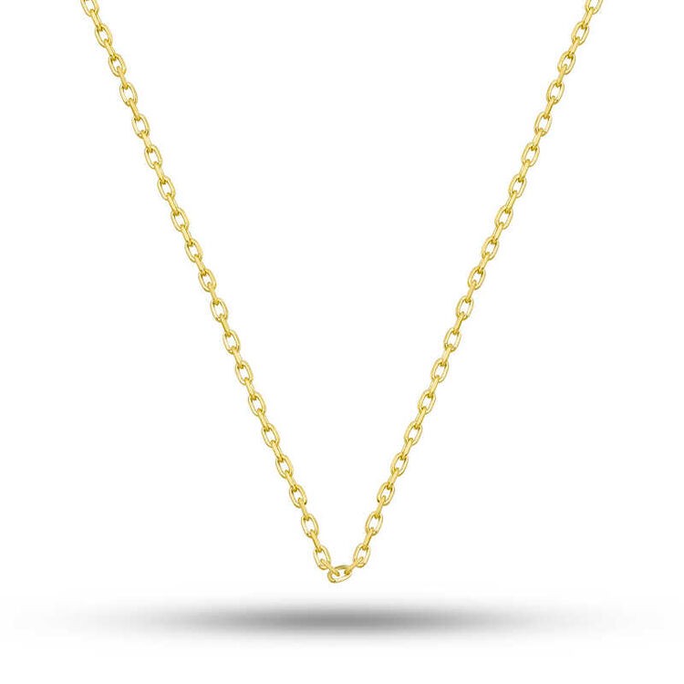 Gümüş Gold 0.30 Mikron 45 cm Forse Kadın Zincir - 925K Gümüş
