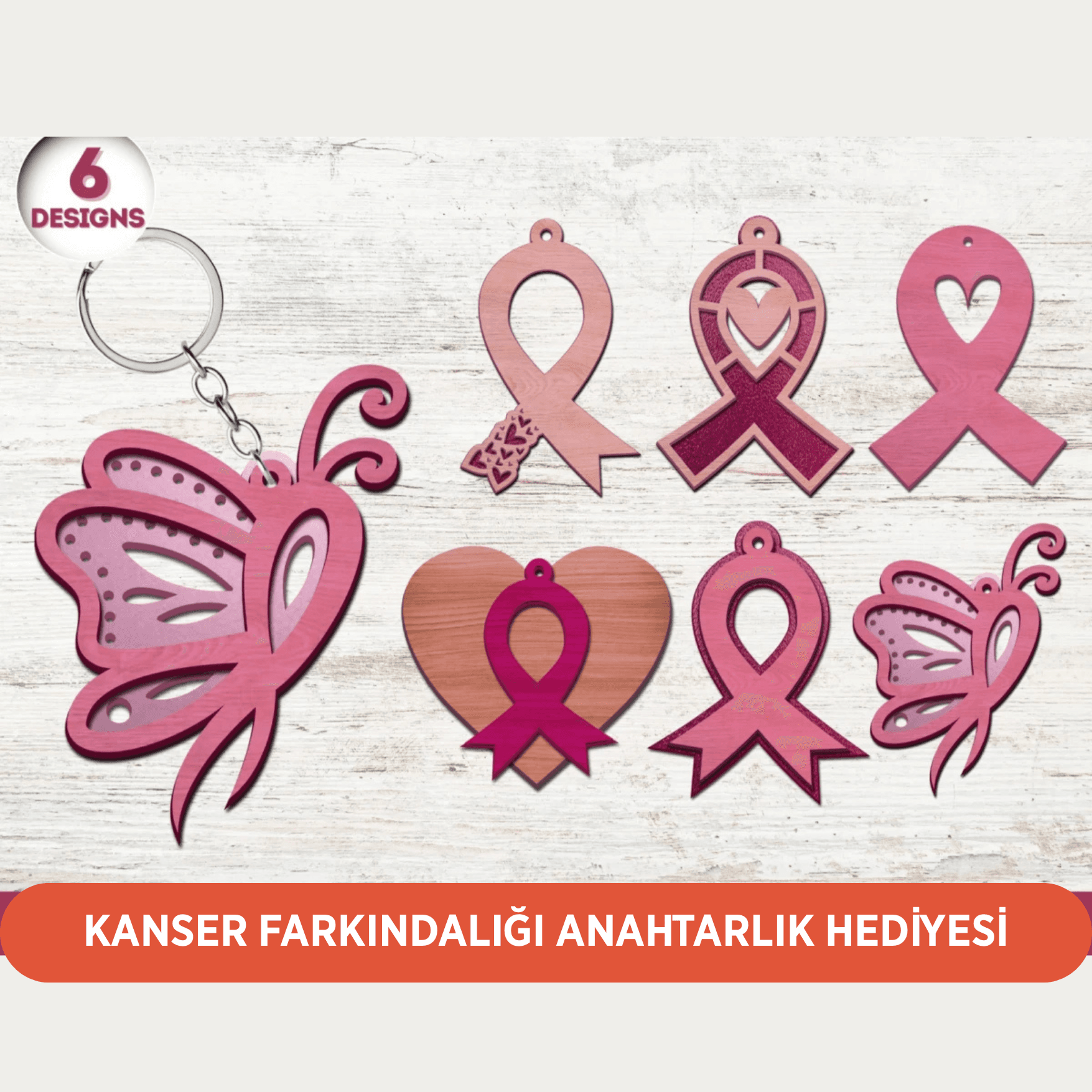 Kanser Farkındalığı Anahtarlık - Pembe Kurdela Anahtarlık - Meme Kanseri Farkındalık Hediyesi - Çanta Rozeti