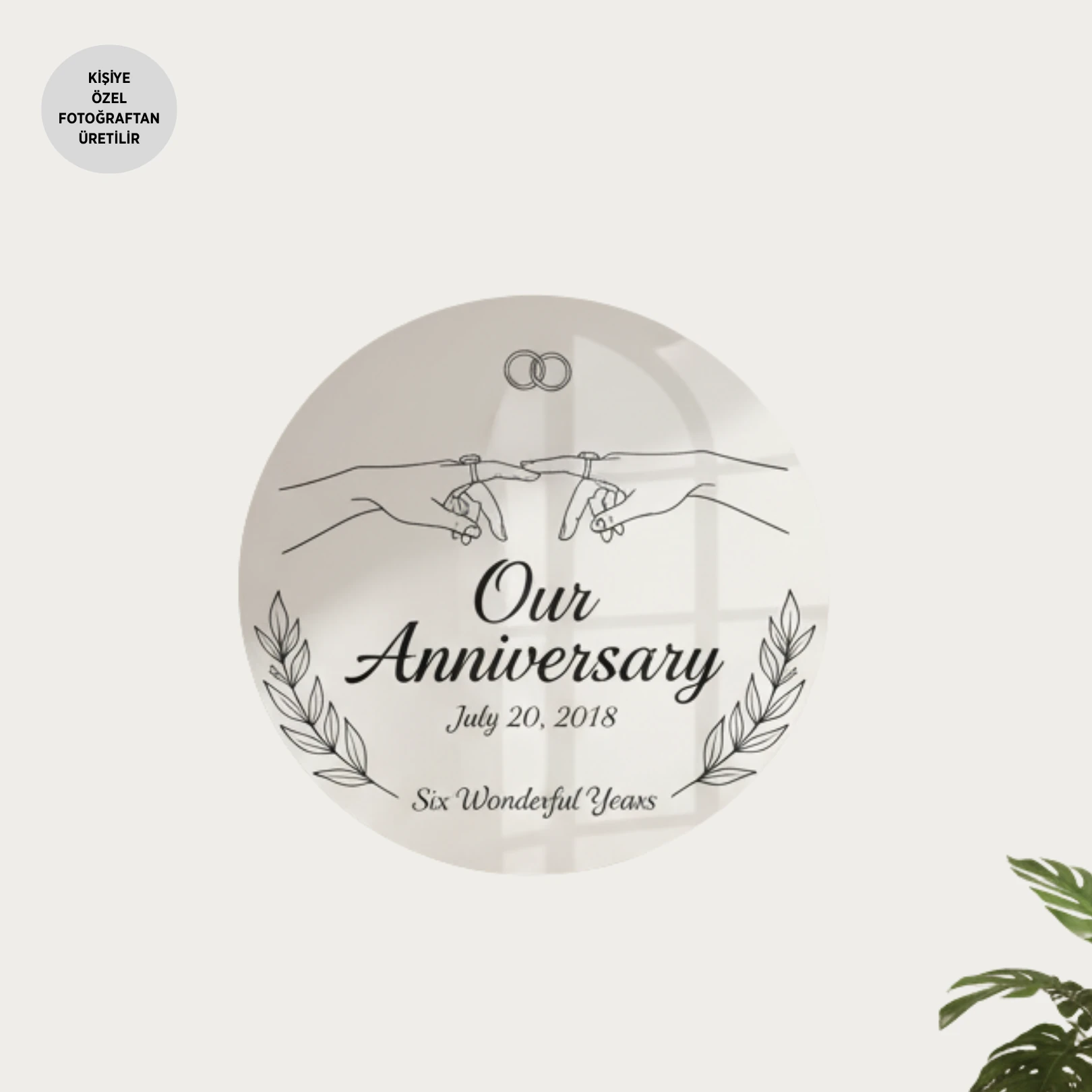 Kişiye Özel Yuvarlak Cam Tablo - 50cm Çapında 