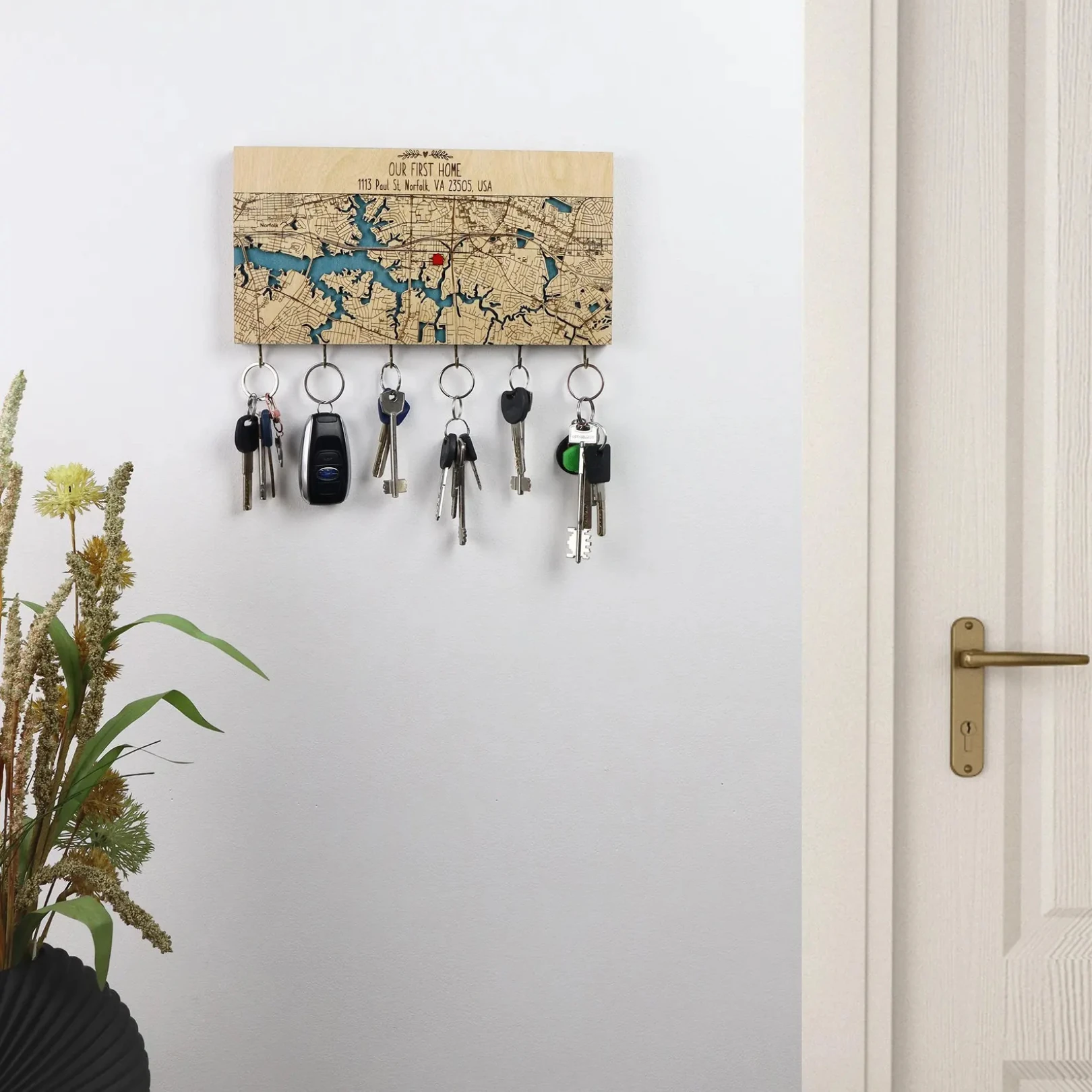 Kişiye Özel Haritalı Anahtarlık Askısı - 3 Farklı Boyut 3 Farklı Renk