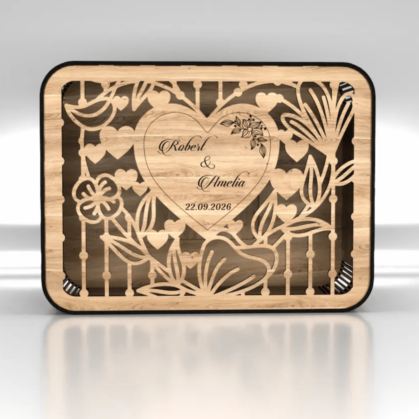 Düğün Zarf Kutusu - Dekoratif Para Sandığı - Kişiye Özel Hediyelik Kutu