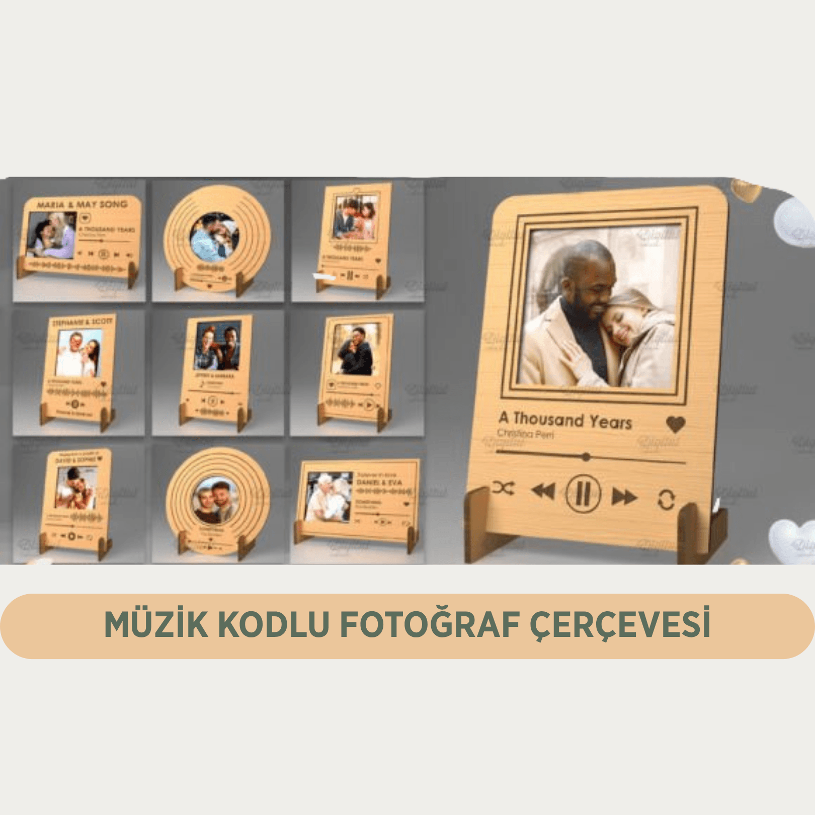 Kişiye Özel Müzik Kodlu Fotoğraf Çerçevesi - Spotify Müzikli Çerçeve