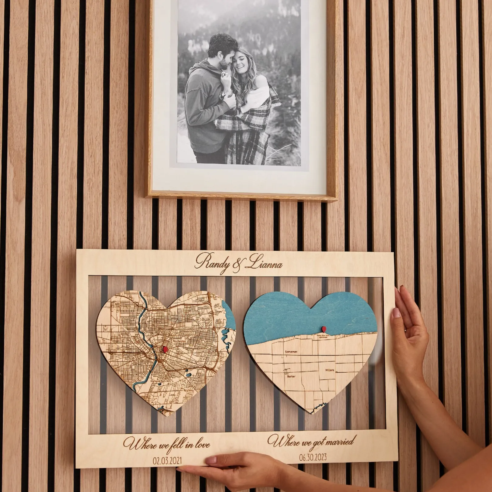 Kişiselleştirilebilir Özel Şehir - Buluşma - Konum Haritalı Dekoratif Tablo - Masaüstü Olarakta Kullanılabilir