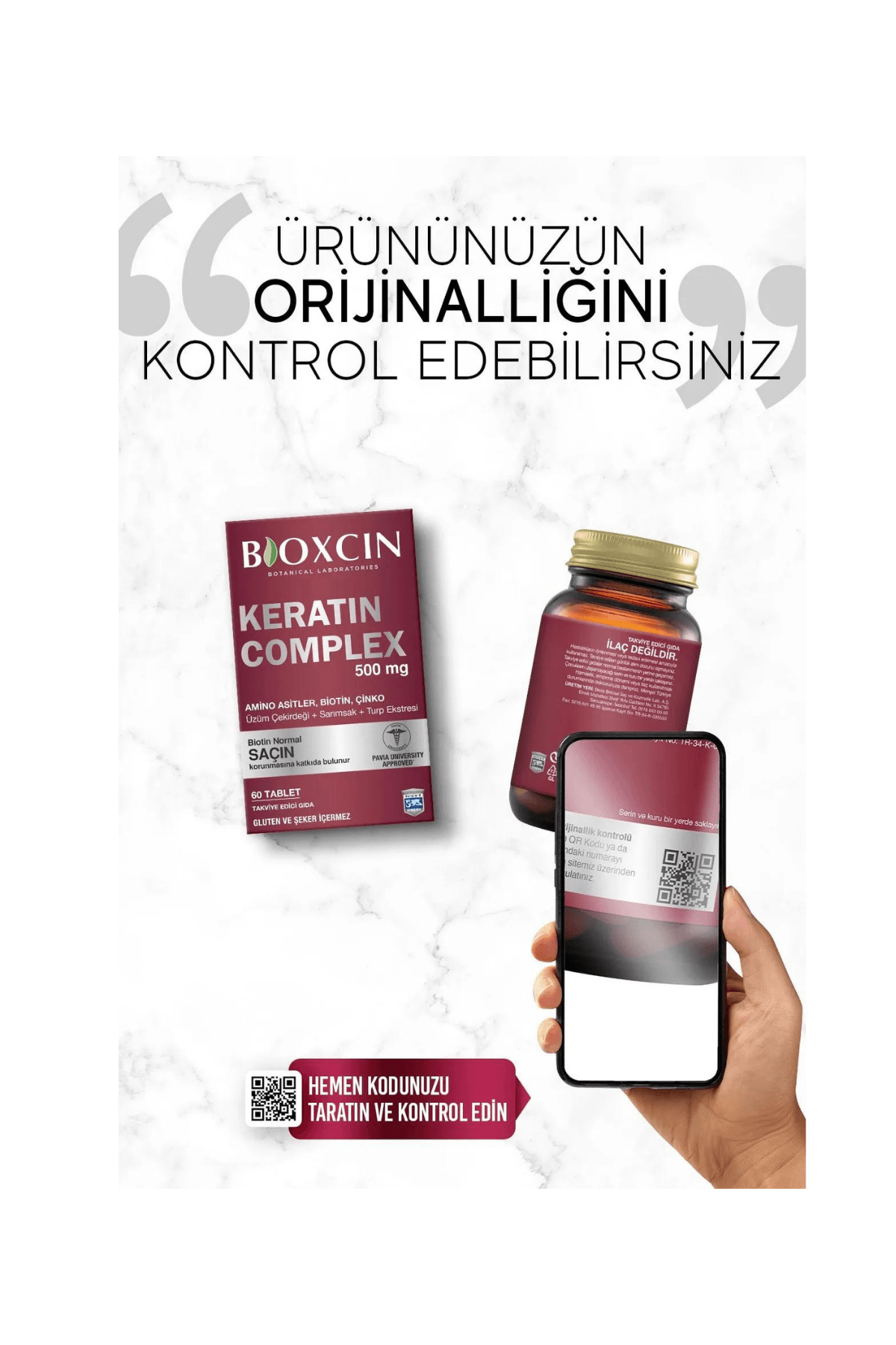Bioxcin Forte Keratin Complex Tablet Takviye Edici Gıda 60 Tablet