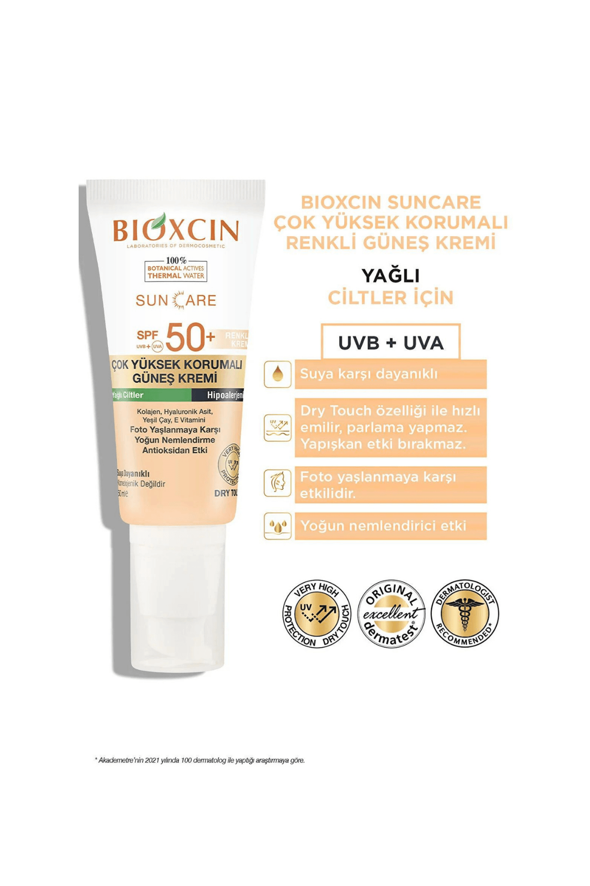 Bioxcin Sun Care Yağlı Ciltler İçin Renkli Güneş Kremi (SPF 50) 50ml
