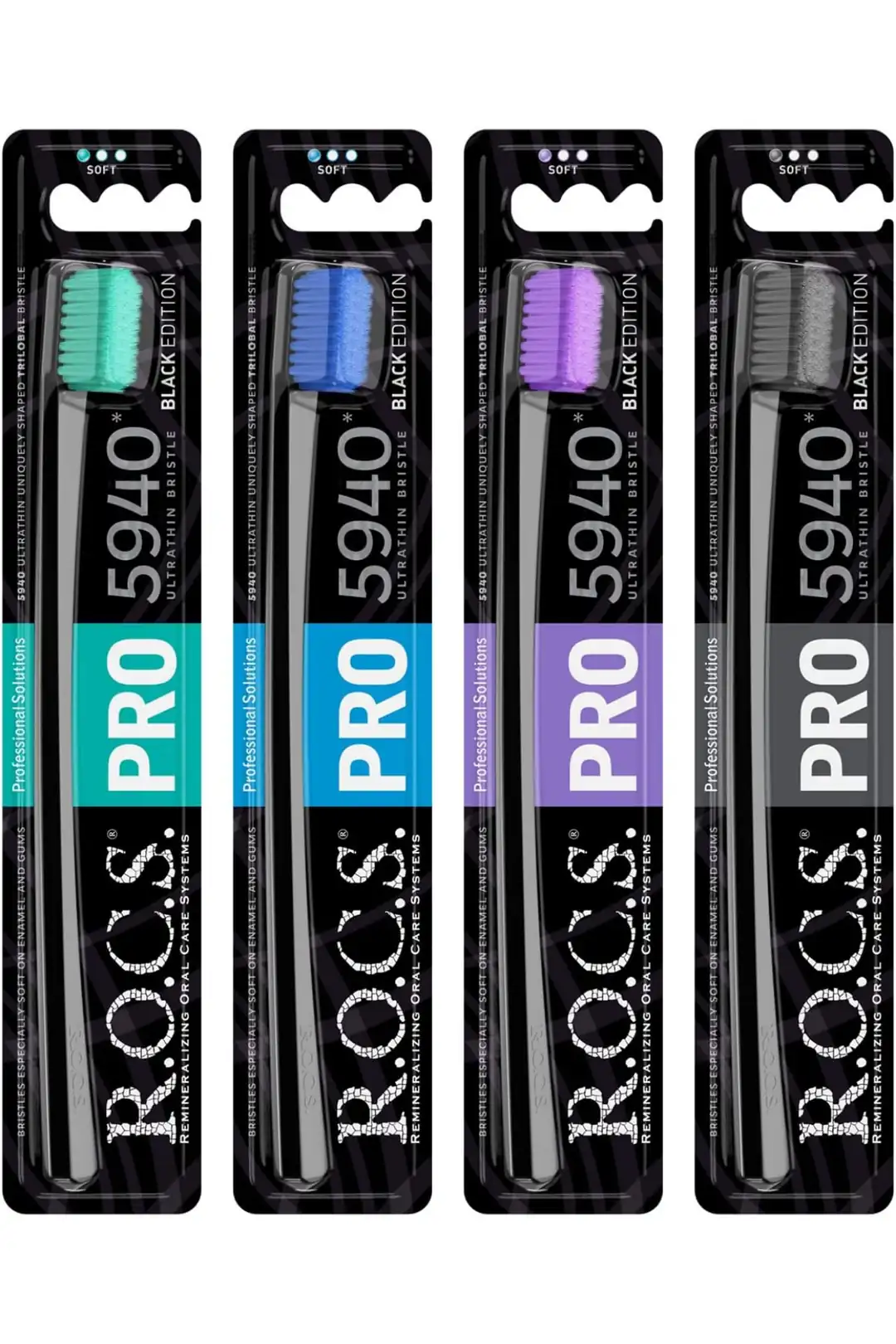 ROCS Pro 5940 Soft Diş Fırçası Siyah (1 Adet)