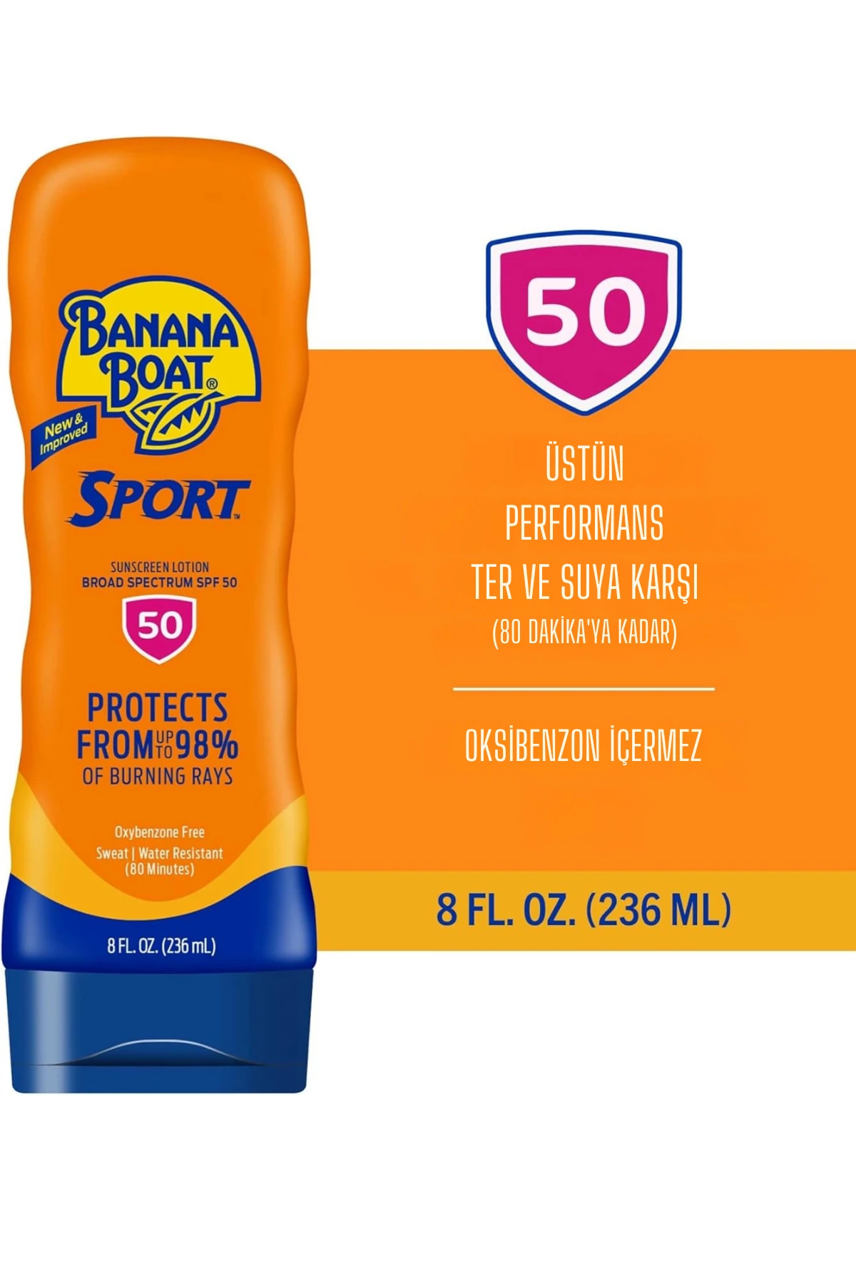 Banana Boat Sport Ultra (Geniş Spektrum) SPF 50+ Güneş Kremi 236ml