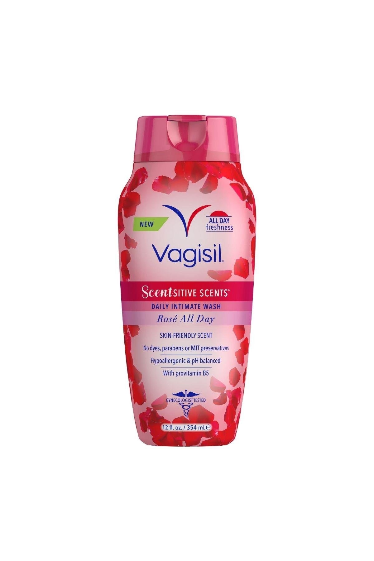 Vagisil Scentsitive Scents Güllü (tüm gün ferahlık)Kadın Yıkama Jeli, 12 Oz 354 ml