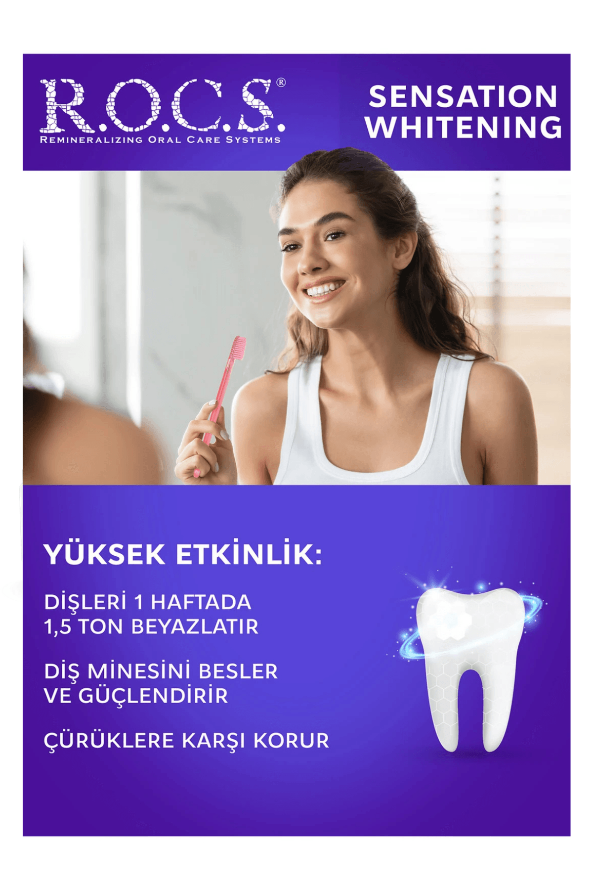 ROCS Sensation Whitening Beyazlatıcı Parlatıcı Diş Macunu 74g